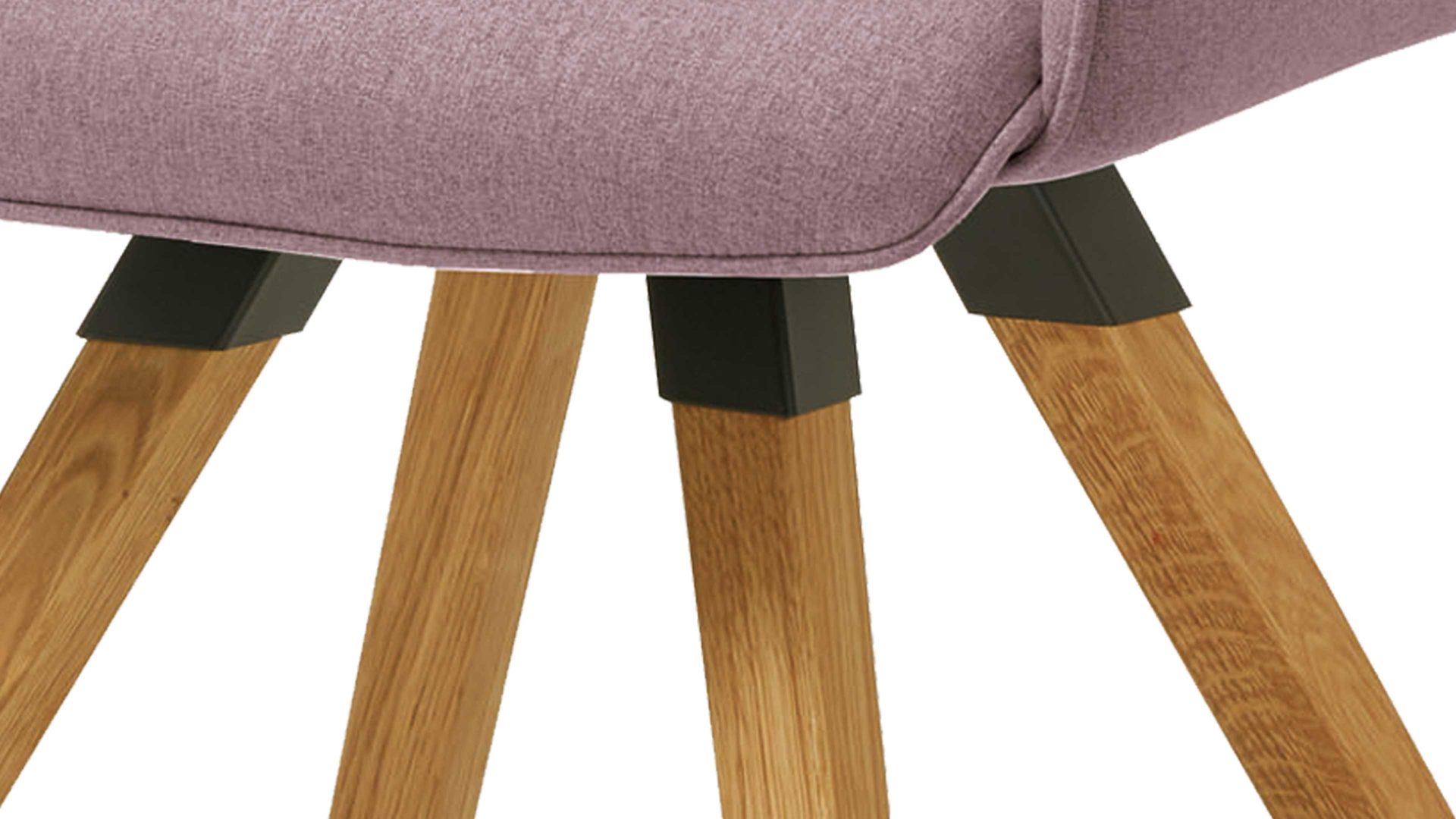 Vierfußstuhl Niehoff sitzmoebel aus Stoff in Lila NIEHOFF SITZMÖBEL Armlehnstuhl Merlot Rückholfunktion - auberginefarbener Webstoff Venice 852 & Wildeiche