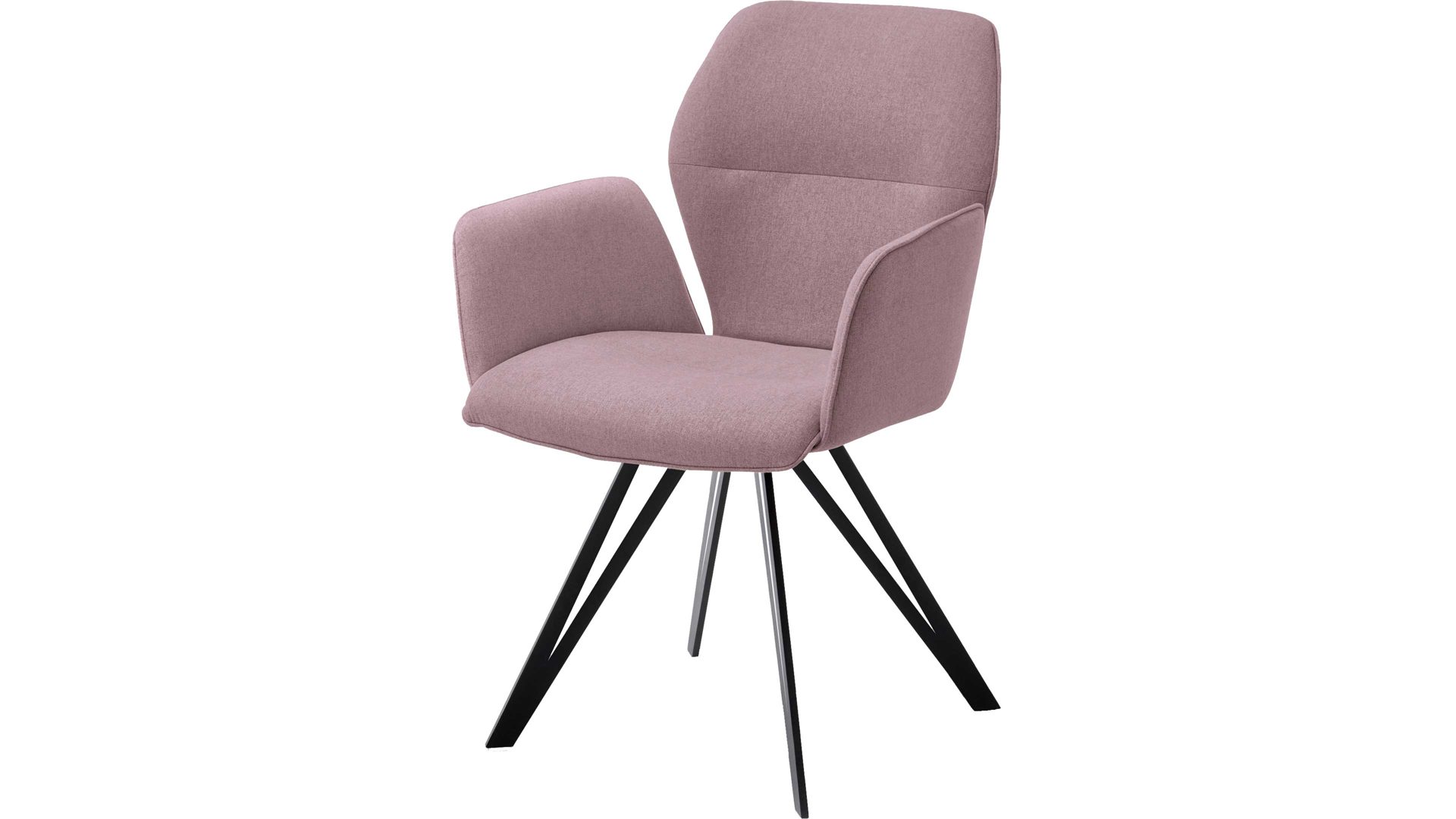 Vierfußstuhl Niehoff sitzmoebel aus Stoff in Lila NIEHOFF SITZMÖBEL Armlehnstuhl Merlot auberginefarbener Webstoff Venice 852 & schwarzes Eisen