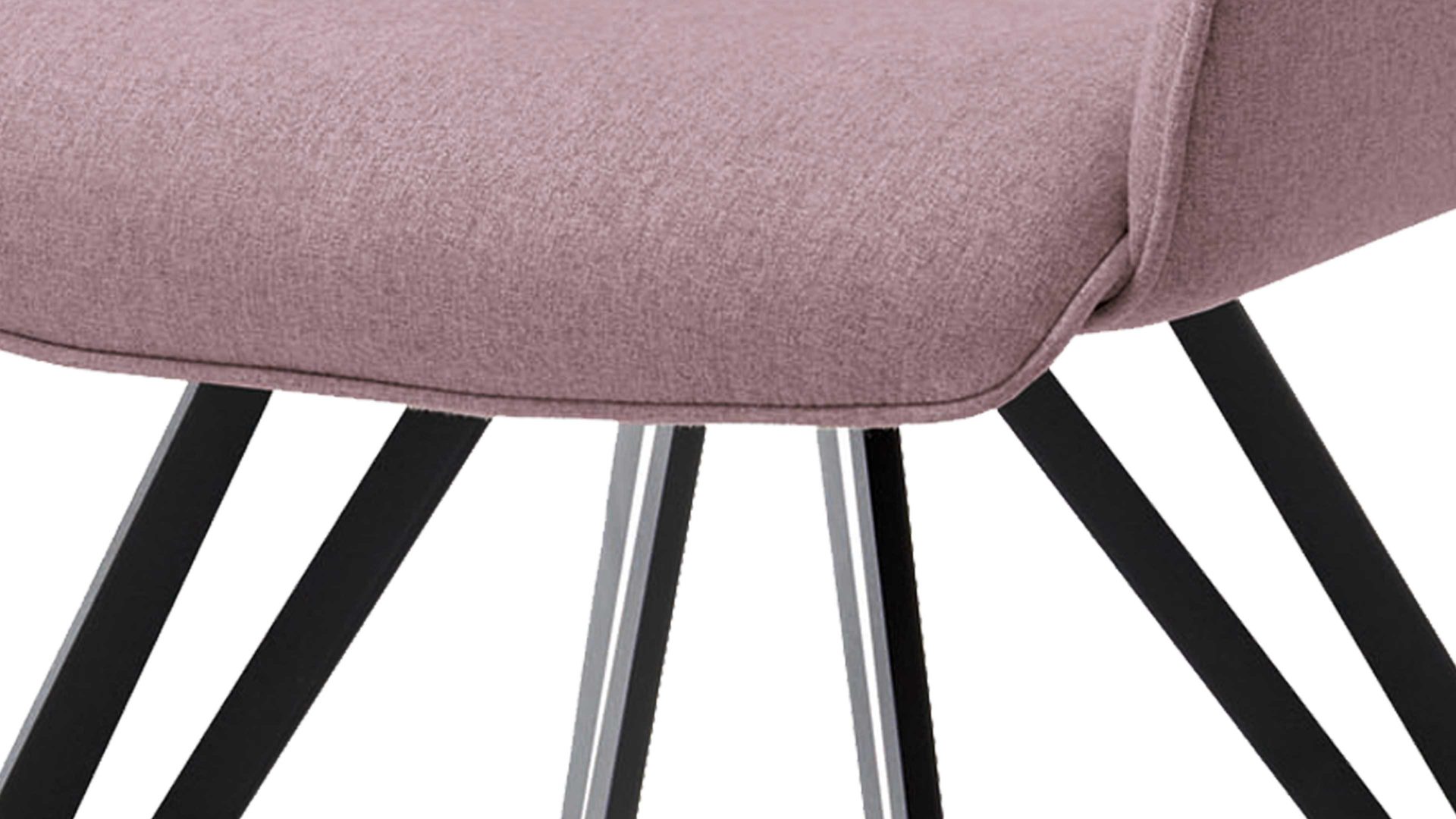 Vierfußstuhl Niehoff sitzmoebel aus Stoff in Lila NIEHOFF SITZMÖBEL Armlehnstuhl Merlot auberginefarbener Webstoff Venice 852 & schwarzes Eisen