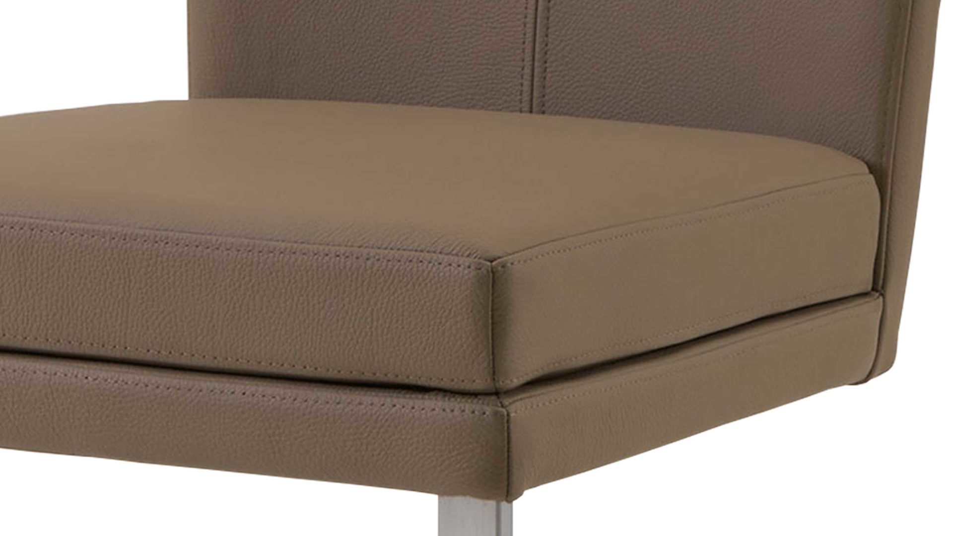 Schwingstuhl laVie aus Leder in Hellbraun laVie Schwingstuhl Color-Line als vielseitiges Sitzmöbel steinfarbenes Leder Napoli 989 & gebürsteter Edelstahl