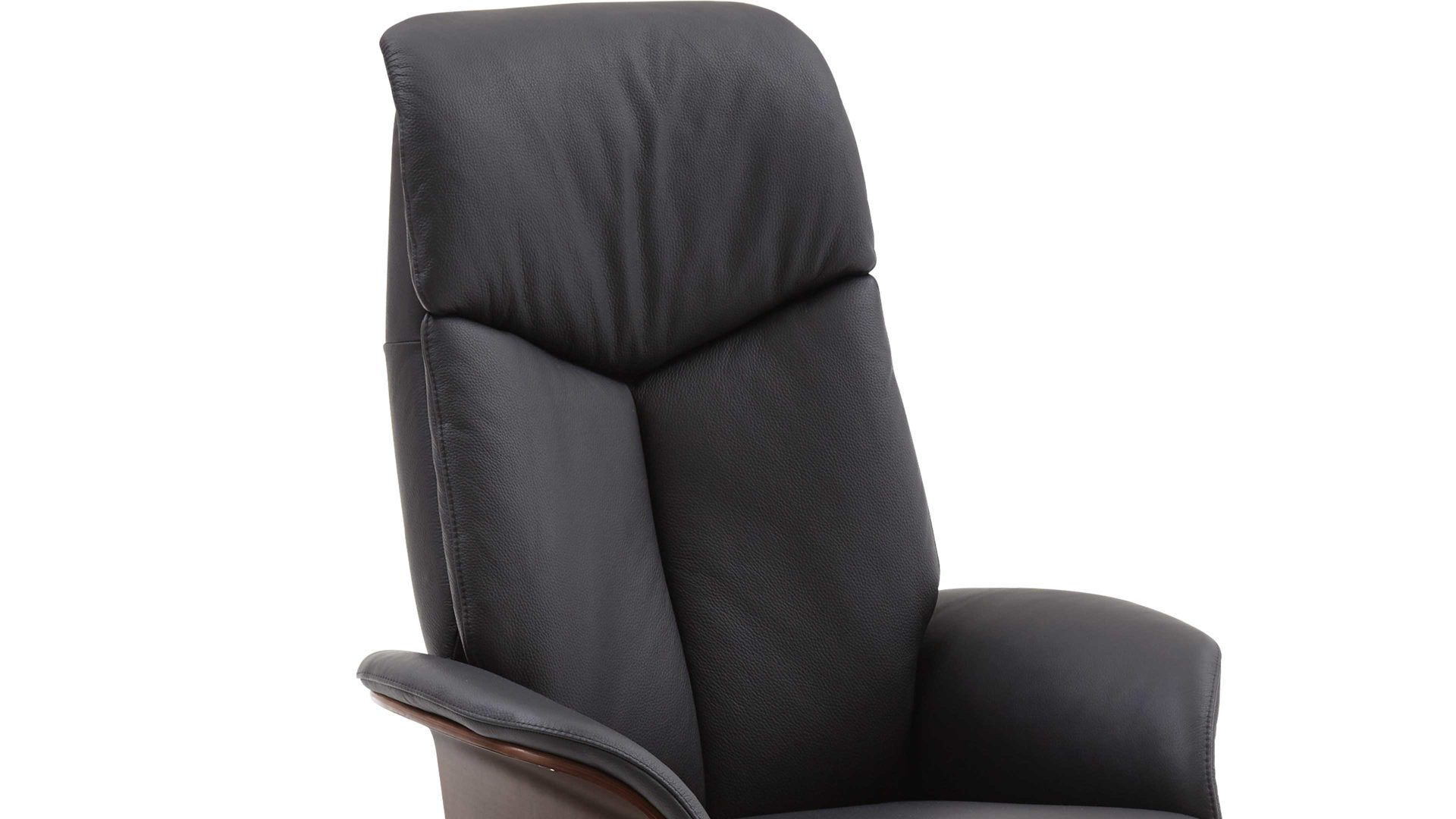 Relaxsessel Hjort knudsen aus Leder in Schwarz Relaxsessel Medium - Polstermöbel schwarzes Leder Soleda Split 441 & Sternfuß