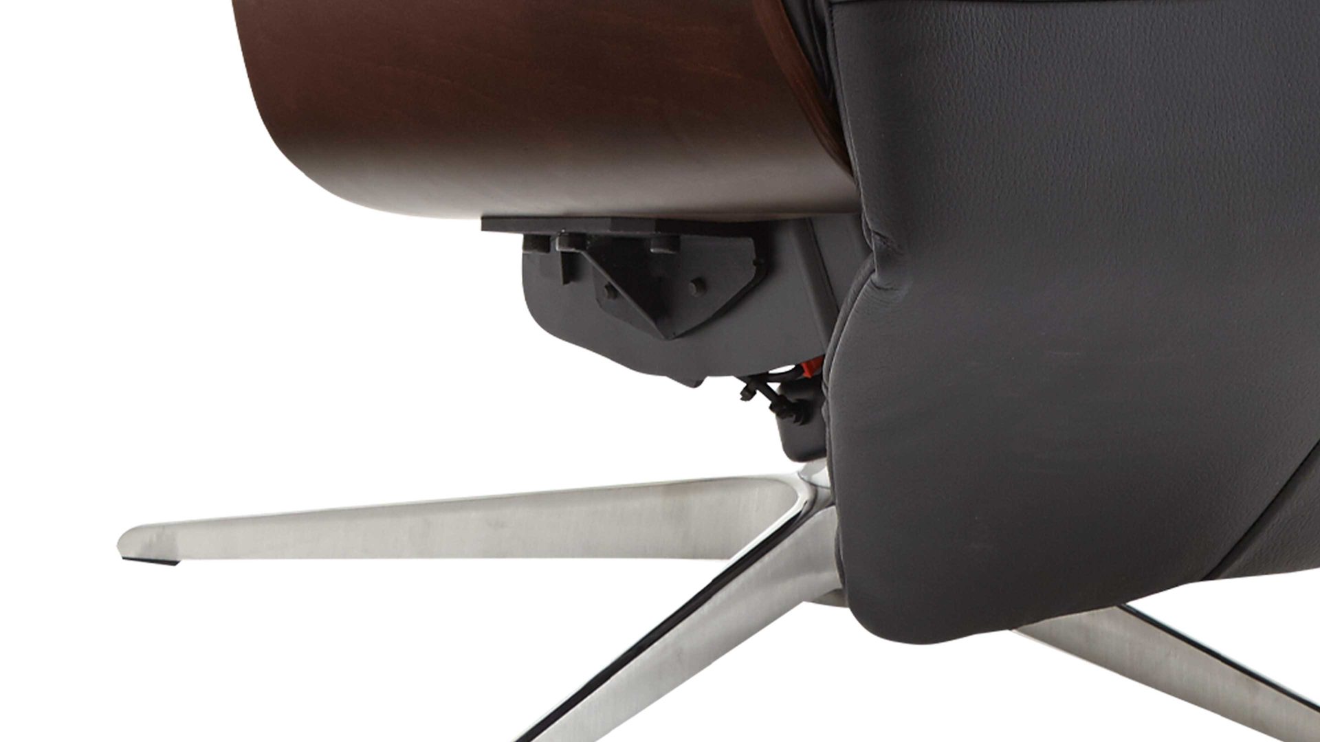 Relaxsessel Hjort knudsen aus Leder in Schwarz Relaxsessel Medium - Polstermöbel schwarzes Leder Soleda Split 441 & Sternfuß