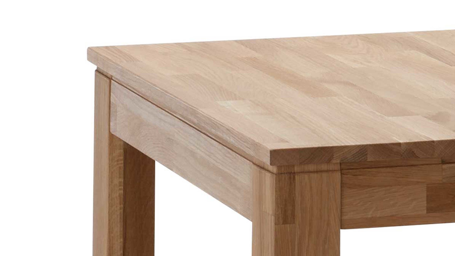 Auszugtisch Standard furniture factory aus Holz in Holzfarben Esszimmertisch Pedro mit Ausziehfunktion als Massivholzmöbel geöltes Eichenholz - ca. 86-126 x 80 cm