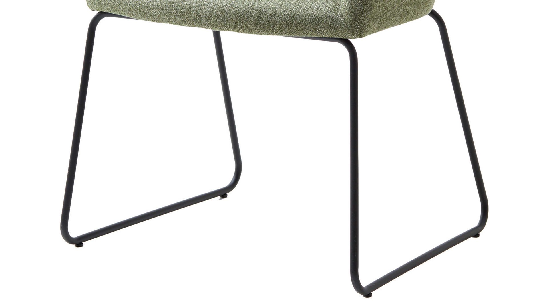 Polsterstuhl Standard furniture factory aus Stoff in Grün Armlehnstuhl Charly grüner Webstoff Nexus 9016 & schwarzes Kufengestell