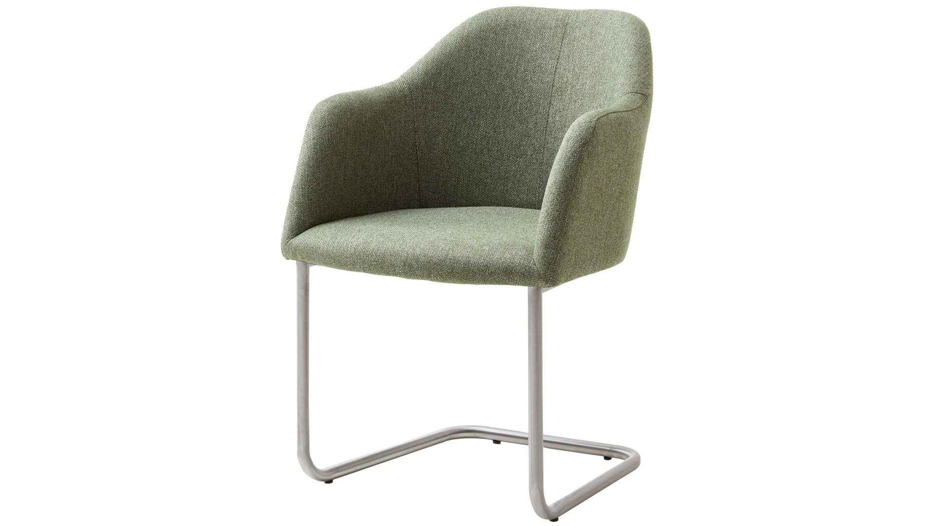 Schwingstuhl Standard furniture factory aus Stoff in Grün Armlehn-Schwingstuhl Charly grüner Webstoff Nexus 9016 & Edelstahlgestell