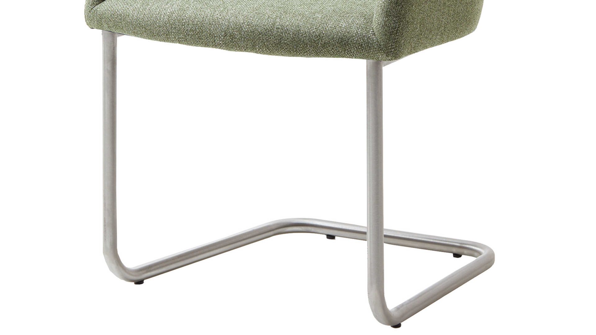 Schwingstuhl Standard furniture factory aus Stoff in Grün Armlehn-Schwingstuhl Charly grüner Webstoff Nexus 9016 & Edelstahlgestell