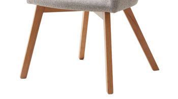 Polsterstuhl Standard furniture factory aus Stoff in Beige Armlehnstuhl Charly schlammfarbener Webstoff Nexus 9013 & Eichenholzfüße