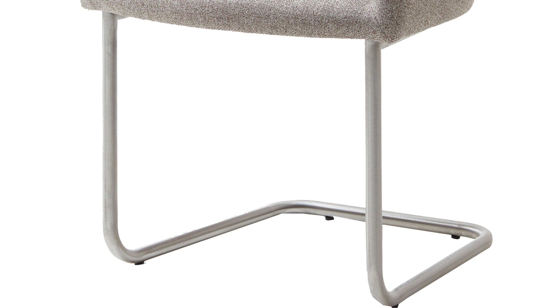 Schwingstuhl Standard furniture factory aus Stoff in Beige Armlehn-Schwingstuhl Charly schlammfarbener Webstoff Nexus 9013 & Edelstahlgestell