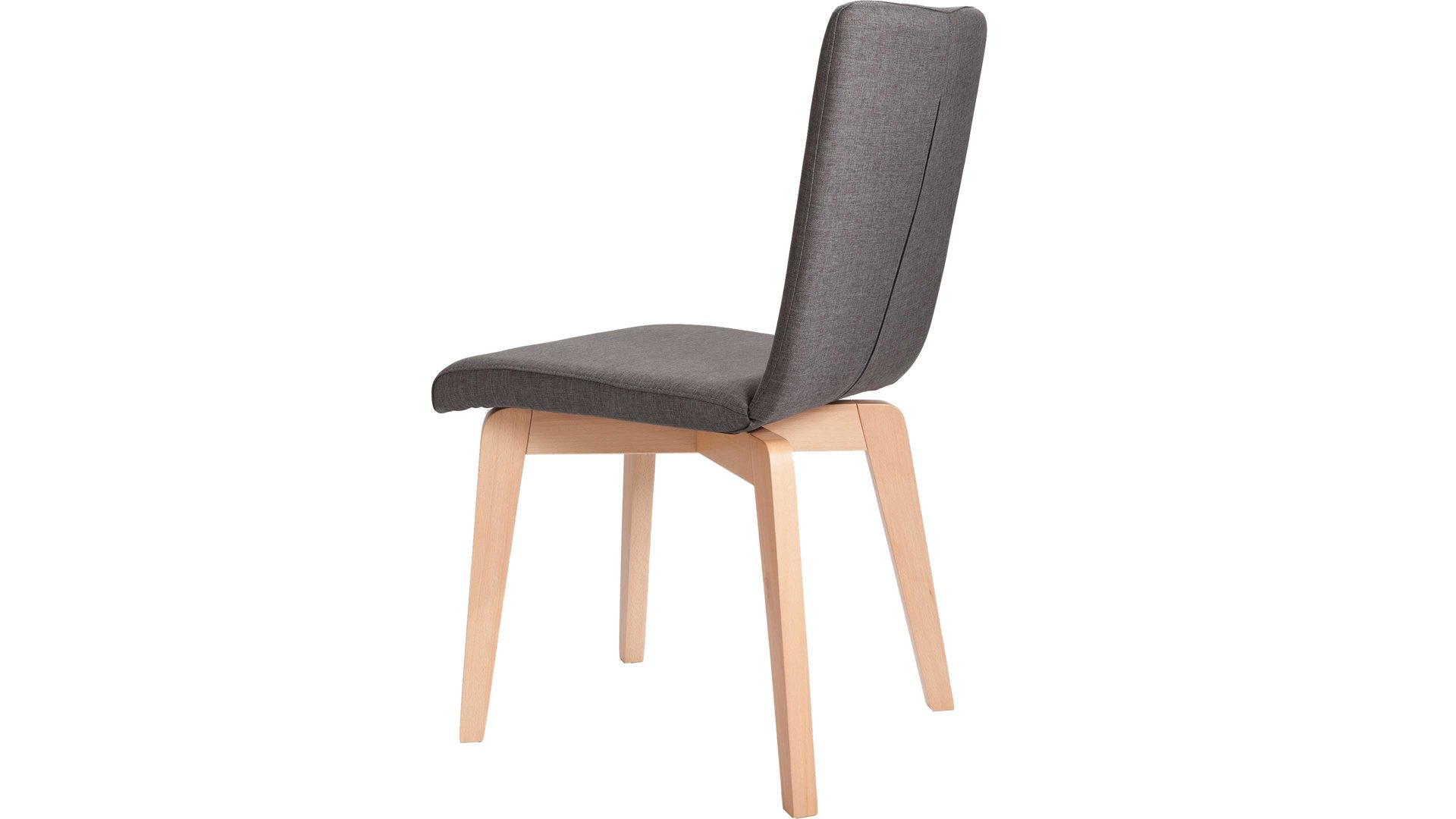 Polsterstuhl Standard furniture factory aus Stoff in Grau Polsterstuhl, Sitzmöbel bzw. Massivholzmöbel Manon anthrazitfarbener Bezug Grand 7047, Sitzschale 3 & Buchegestell