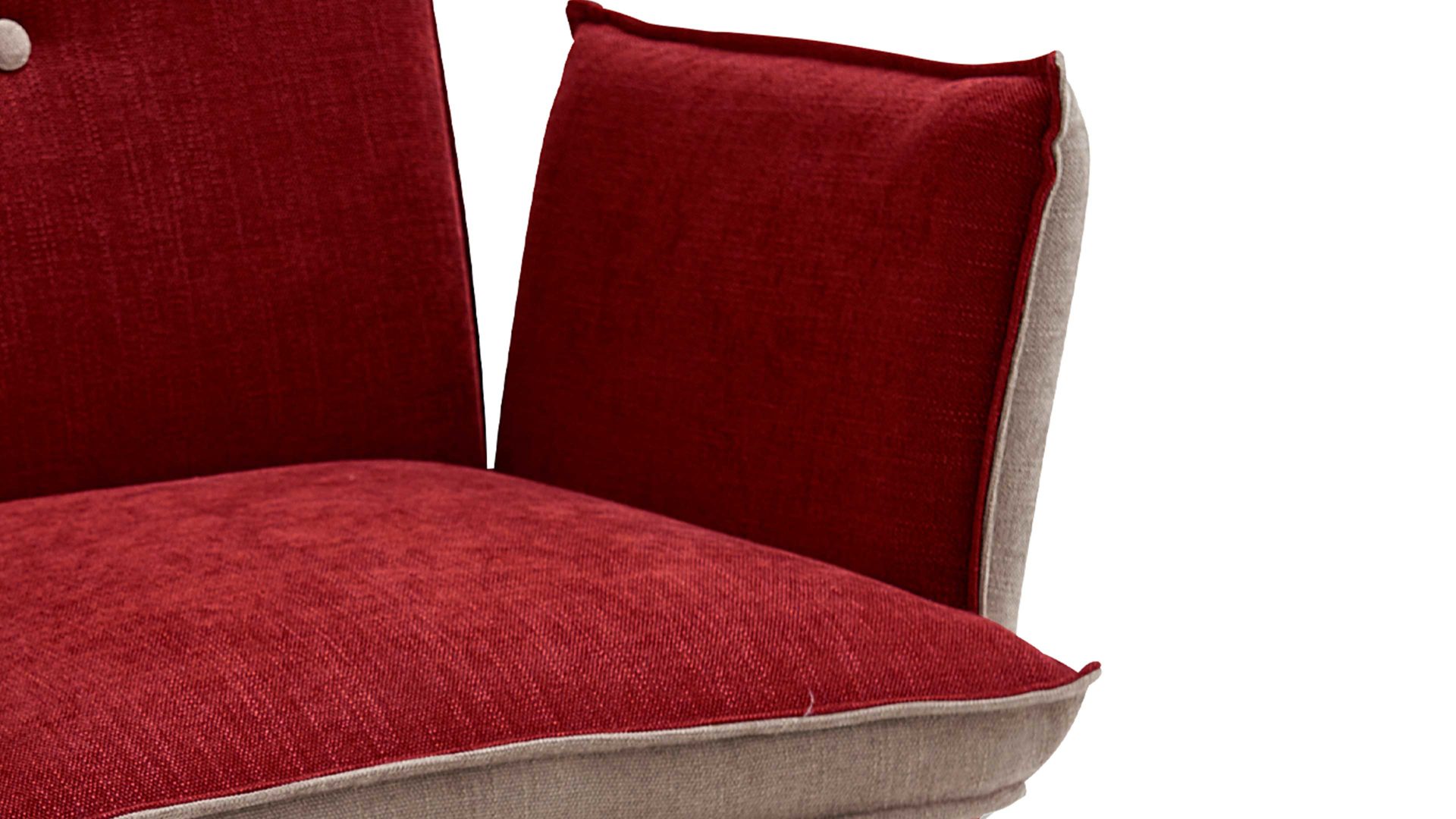 Polsterstuhl Standard furniture factory aus Stoff in Rot Polsterstuhl Genua mit Armlehnen als Sitzmöbel Rot & Camel, Bezug Kombi Rosso & Eichenholzfüße