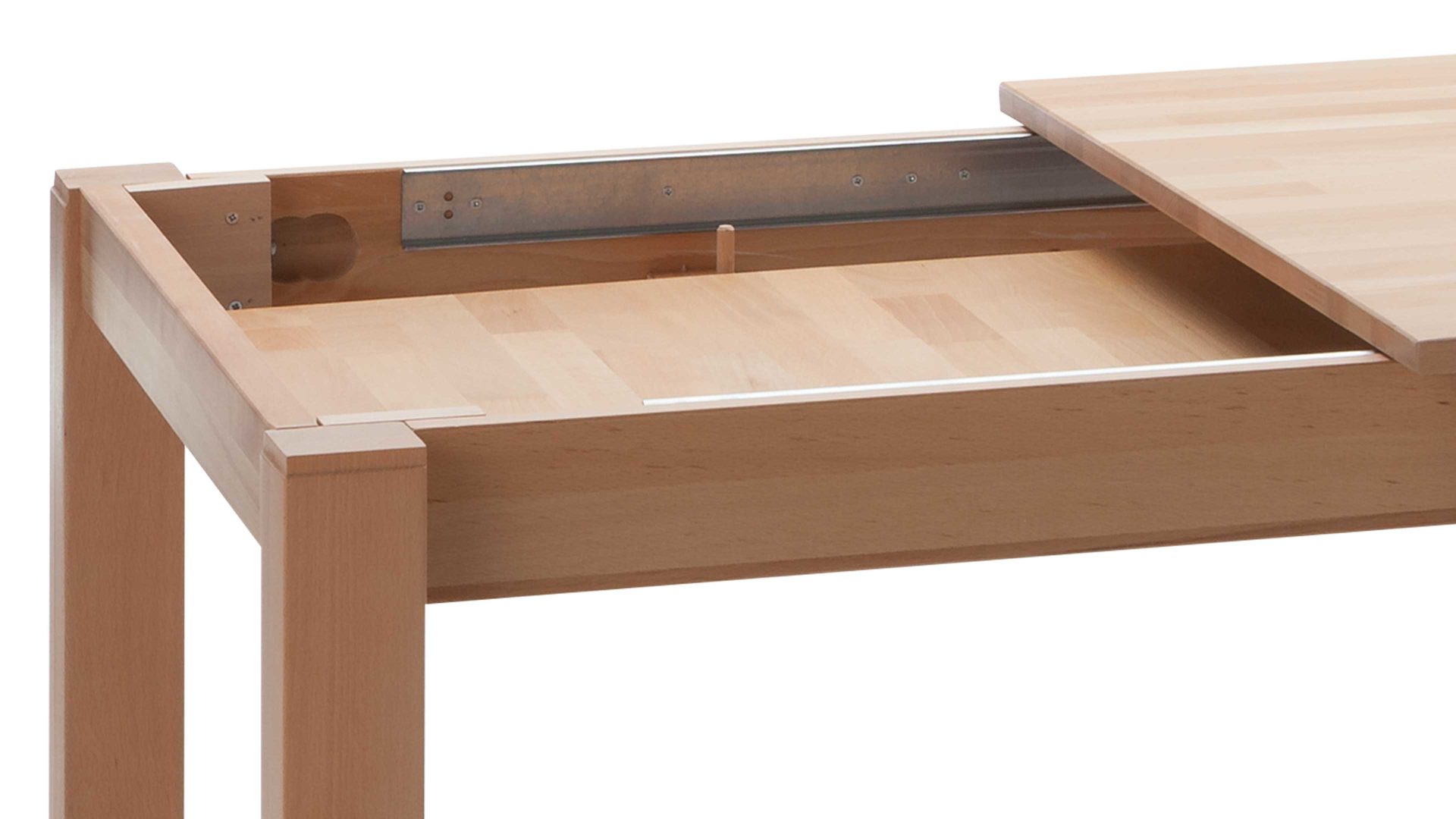 Auszugtisch Standard furniture factory aus Holz in Holzfarben Massivholztisch Fano mit Gestellauszug lackierte Kernbuche – ca. 140–190 x 90 cm