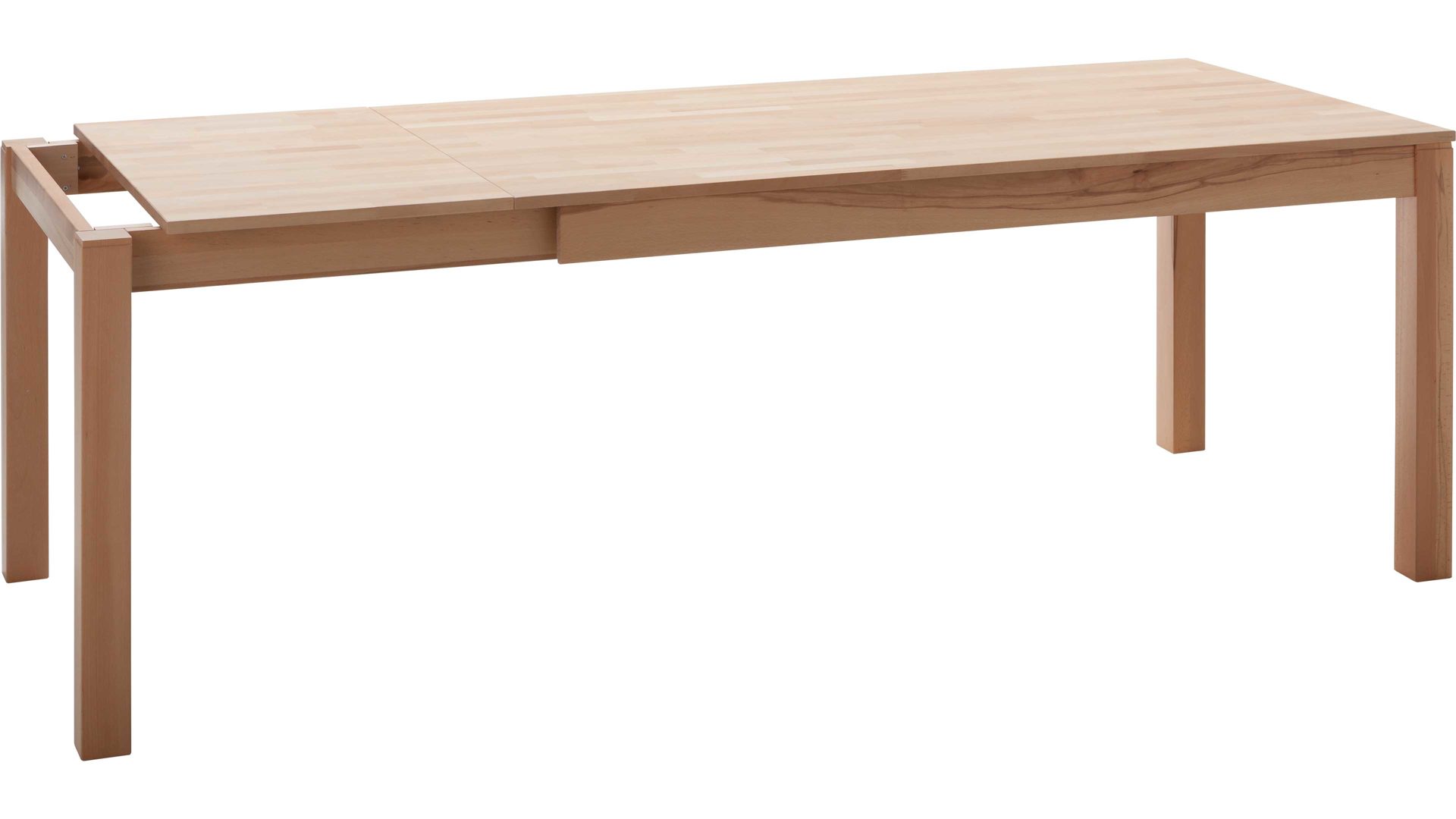 Auszugtisch Standard furniture factory aus Holz in Holzfarben Massivholztisch Fano mit Gestellauszug lackierte Kernbuche – ca. 140–190 x 90 cm