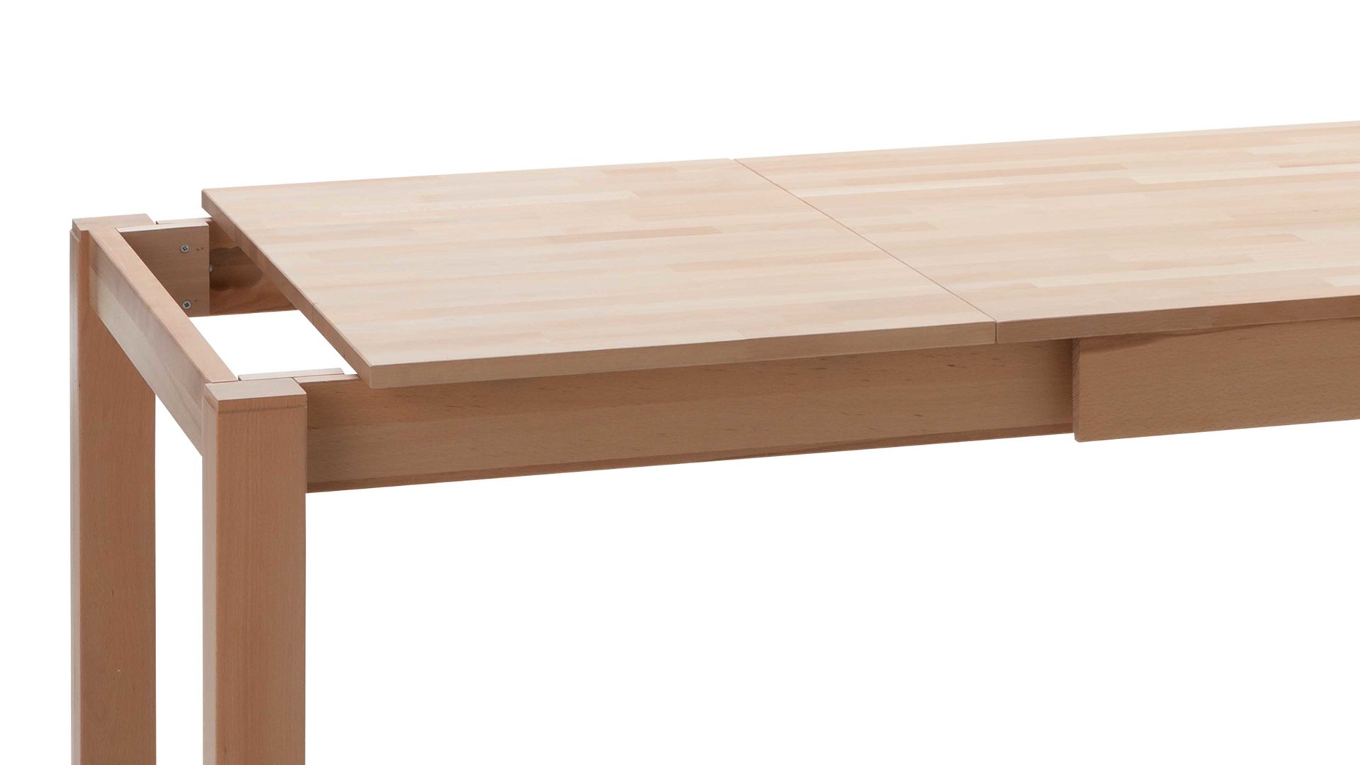 Auszugtisch Standard furniture factory aus Holz in Holzfarben Massivholztisch Fano mit Gestellauszug lackierte Kernbuche – ca. 140–190 x 90 cm