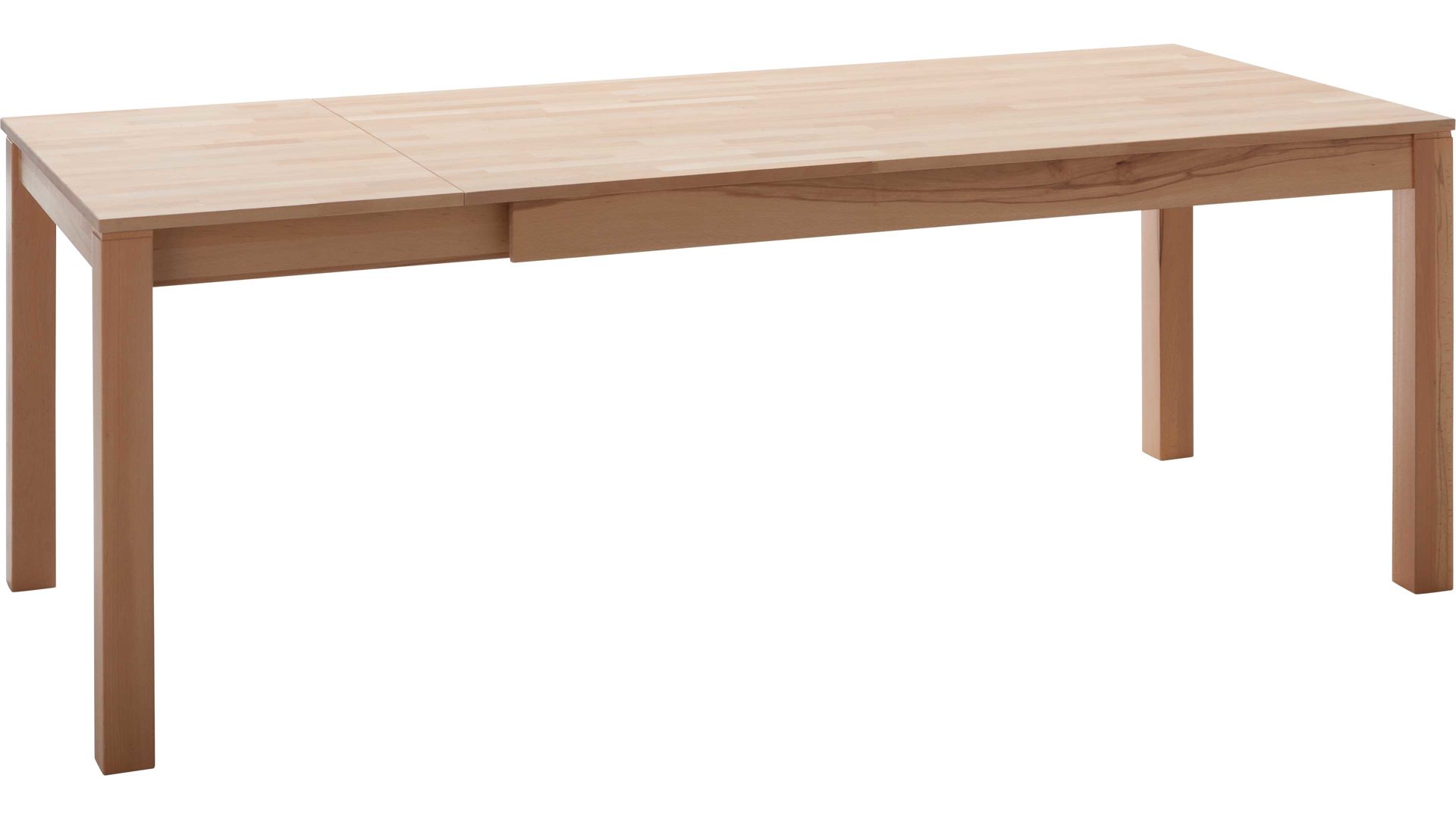 Auszugtisch Standard furniture factory aus Holz in Holzfarben Massivholztisch Fano mit Gestellauszug lackierte Kernbuche – ca. 140–190 x 90 cm