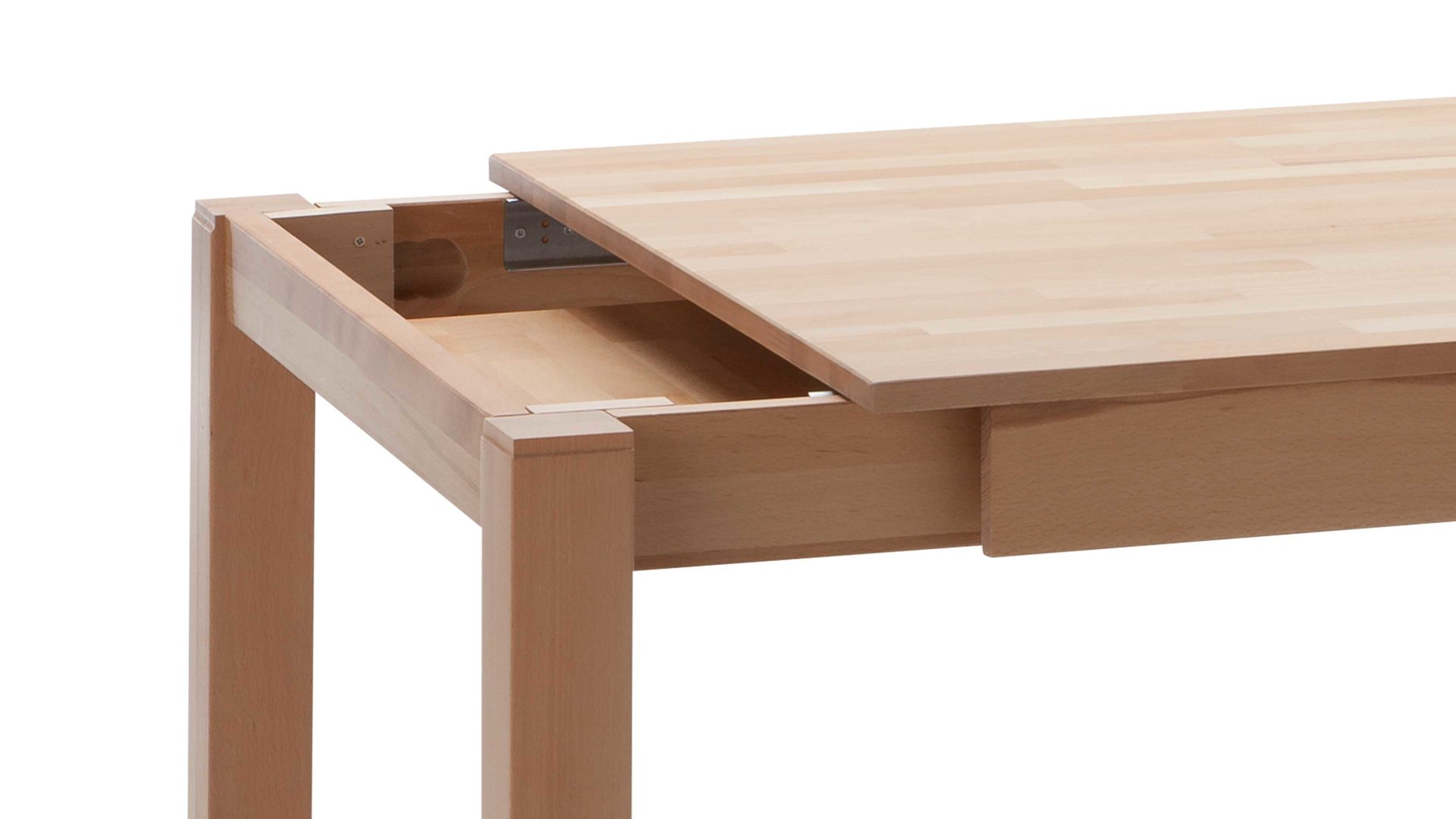 Auszugtisch Standard furniture factory aus Holz in Holzfarben Massivholztisch Fano mit Gestellauszug lackierte Kernbuche – ca. 140–190 x 90 cm