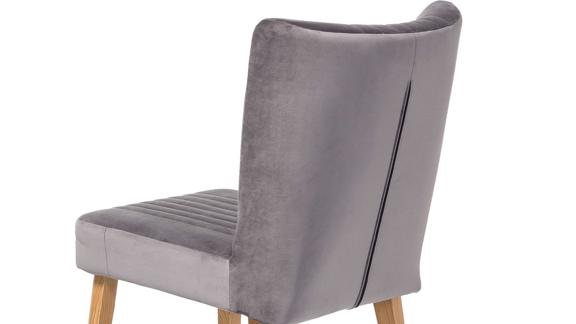 Polsterstuhl Standard furniture factory aus Stoff in Grau Polsterstuhl Jan als Esszimmermöbel einsetzbar grauer Velours Brussels 45 & Eiche