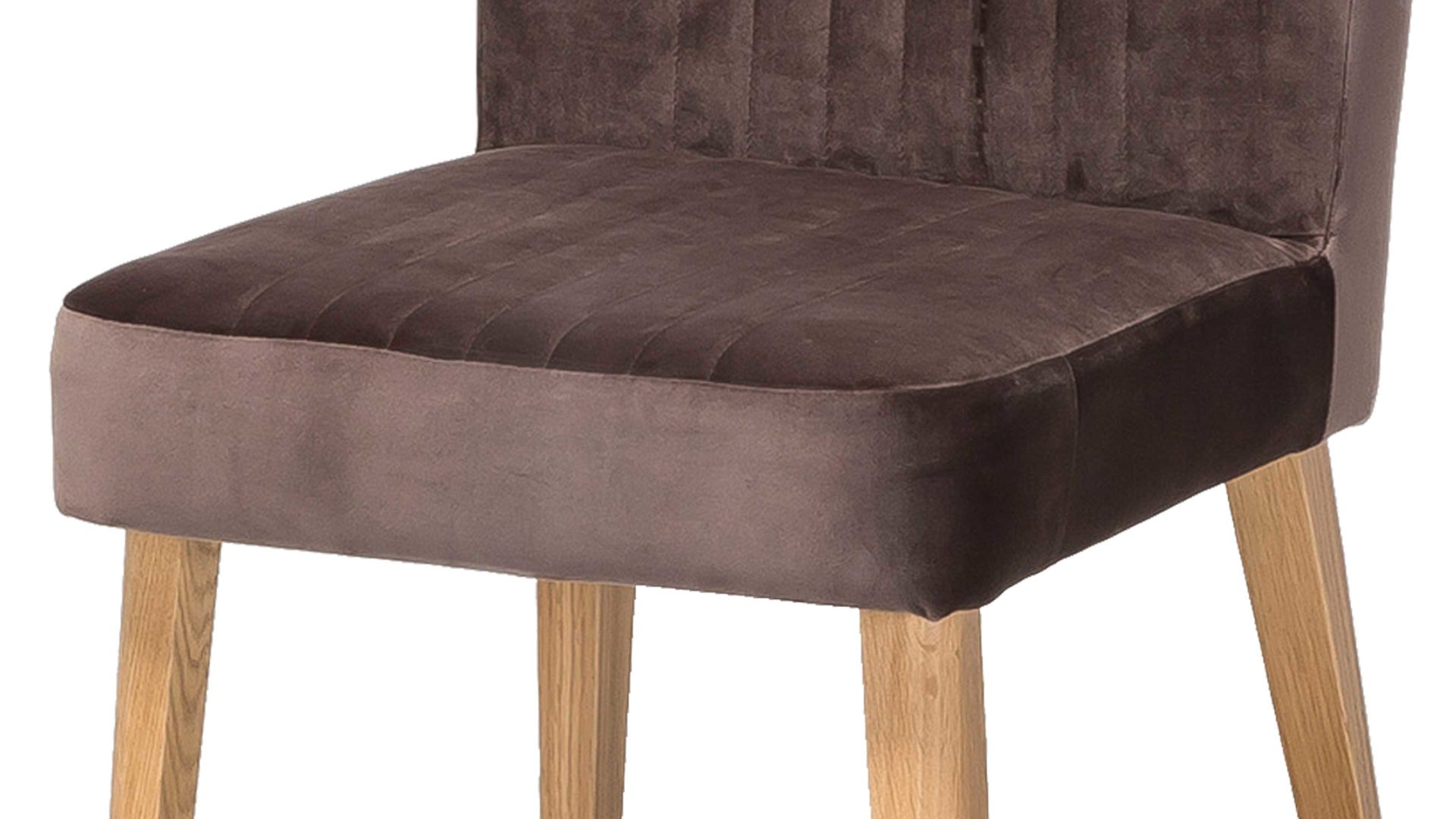 Polsterstuhl Standard furniture factory aus Stoff in Braun Polsterstuhl Jan als bequemes Sitzmöbel brauner Velours Brussels 16 & Eiche