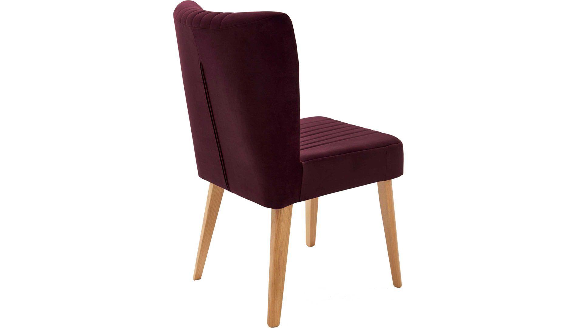 Polsterstuhl Standard furniture factory aus Stoff in Dunkelrot Polsterstuhl Jan als Esszimmermöbel einsetzbar chiantifarbener Velours Brussels 36 & Eiche