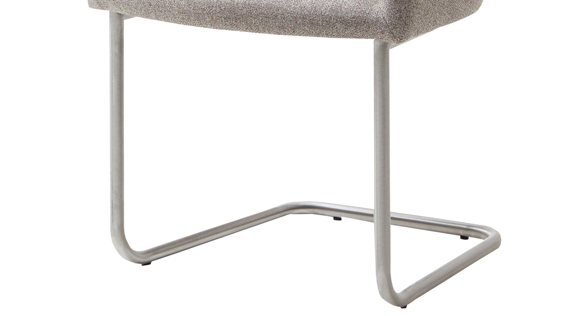 Schwingstuhl Standard furniture factory aus Stoff in Braun Armlehn-Schwingstuhl Charly taupefarbener Webstoff Nexus 9011 & Edelstahlgestell