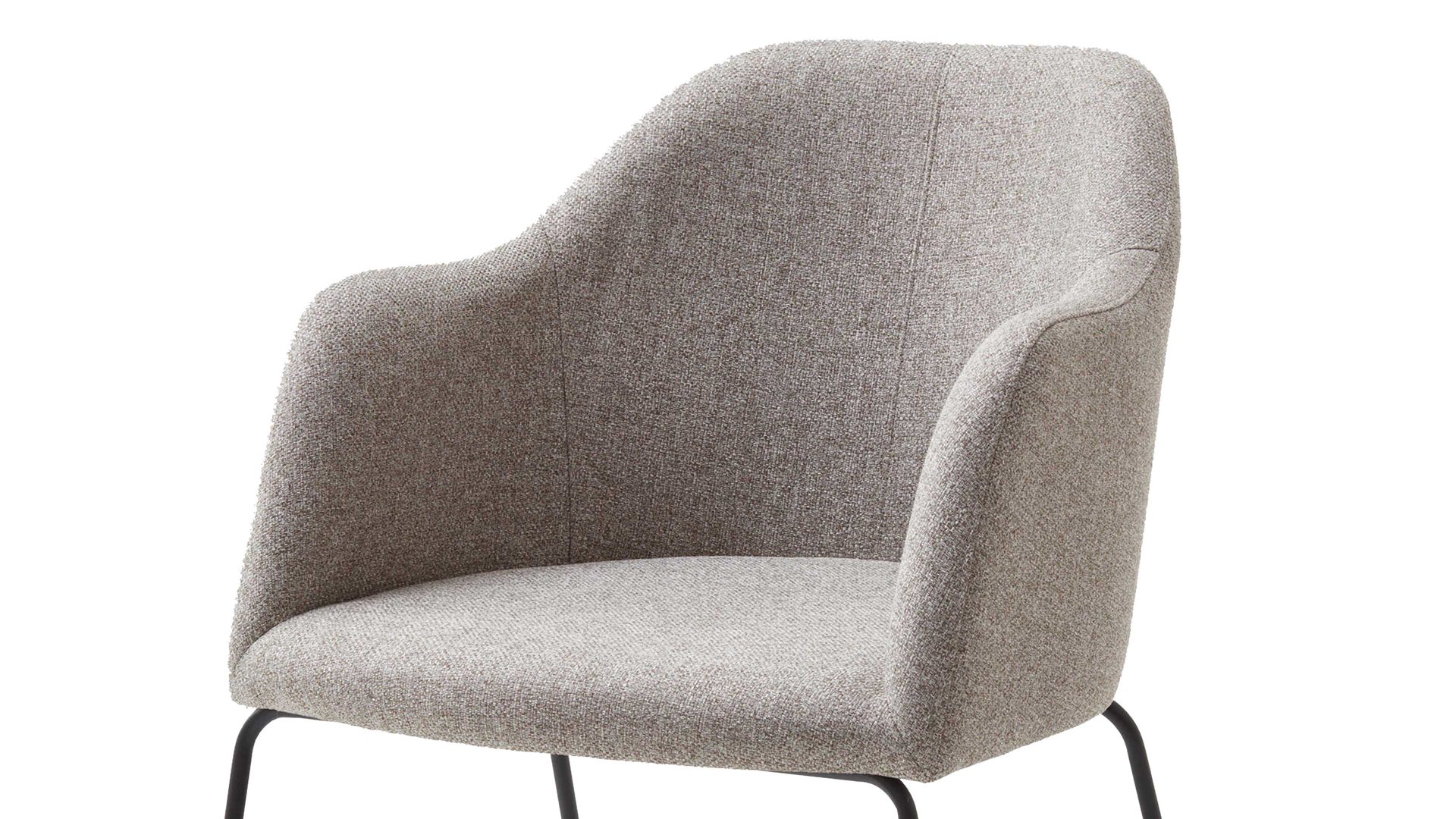 Polsterstuhl Standard furniture factory aus Stoff in Braun Armlehnstuhl Charly taupefarbener Webstoff Nexus 9011 & schwarzes Kufengestell