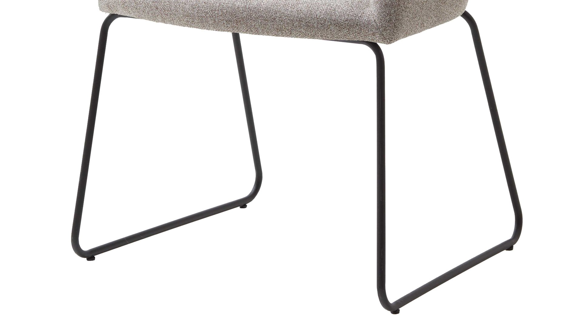 Polsterstuhl Standard furniture factory aus Stoff in Braun Armlehnstuhl Charly taupefarbener Webstoff Nexus 9011 & schwarzes Kufengestell