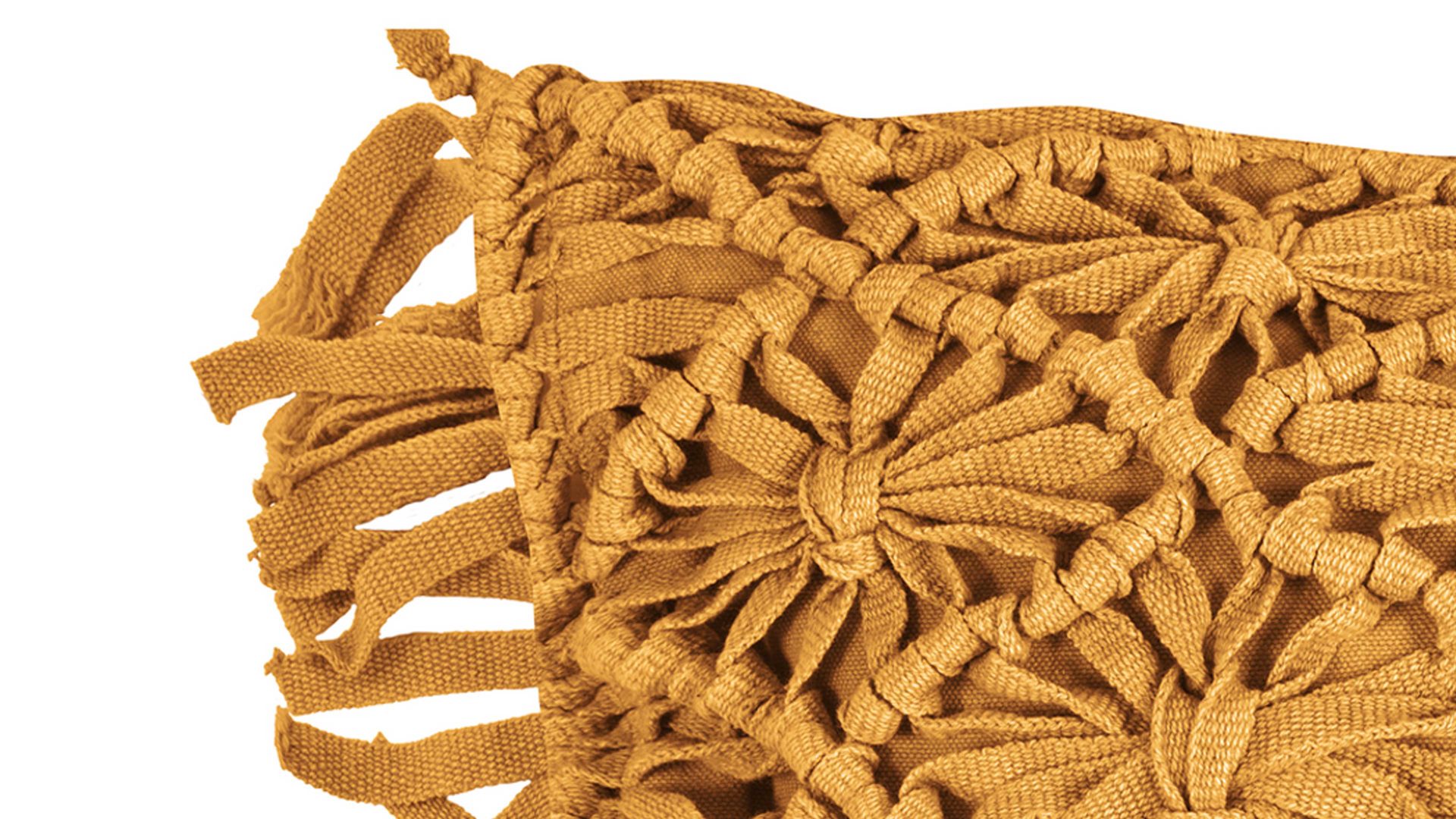 Kissenbezug /-hülle Magma sitting point aus Naturfaser in Gelb MAGMA Kissenhülle Fringe senffarbene Baumwolle - ca. 45 x 45 cm