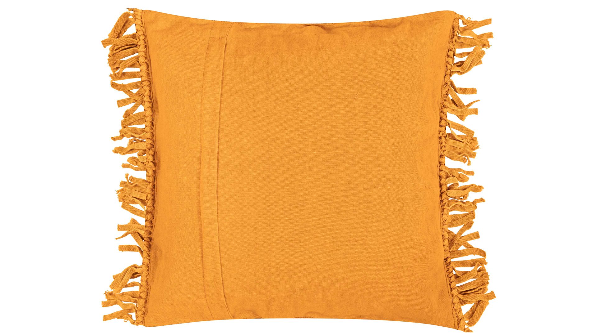 Kissenbezug /-hülle Magma sitting point aus Naturfaser in Gelb MAGMA Kissenhülle Fringe senffarbene Baumwolle - ca. 45 x 45 cm