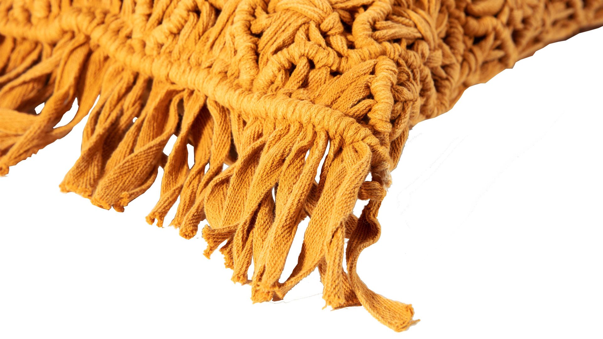 Kissenbezug /-hülle Magma sitting point aus Naturfaser in Gelb MAGMA Kissenhülle Fringe senffarbene Baumwolle - ca. 45 x 45 cm