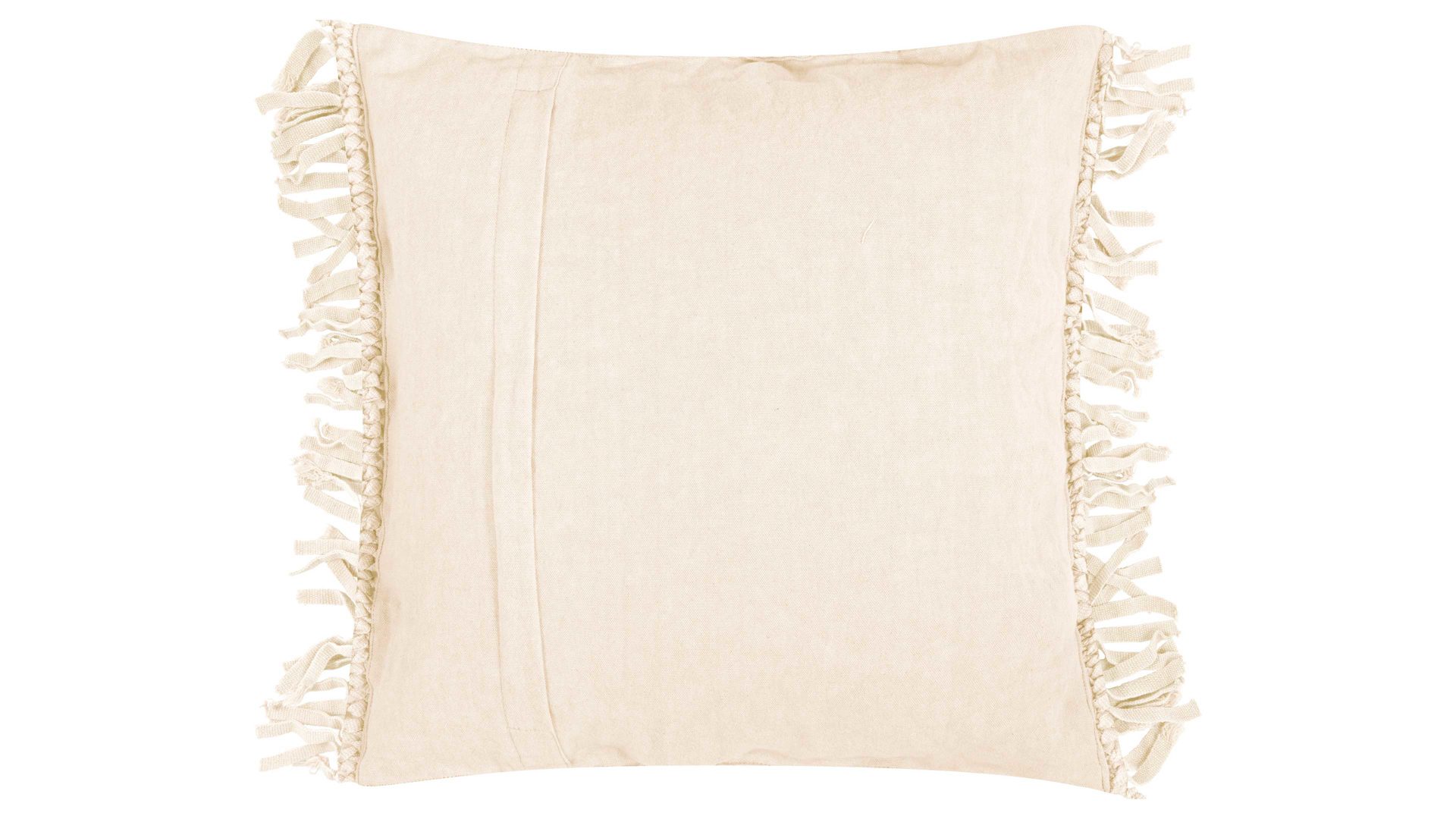 Kissenbezug /-hülle Magma sitting point aus Naturfaser in Beige MAGMA Kissenhülle Fringe elfenbeinfarbene Baumwolle - ca. 45 x 45 cm