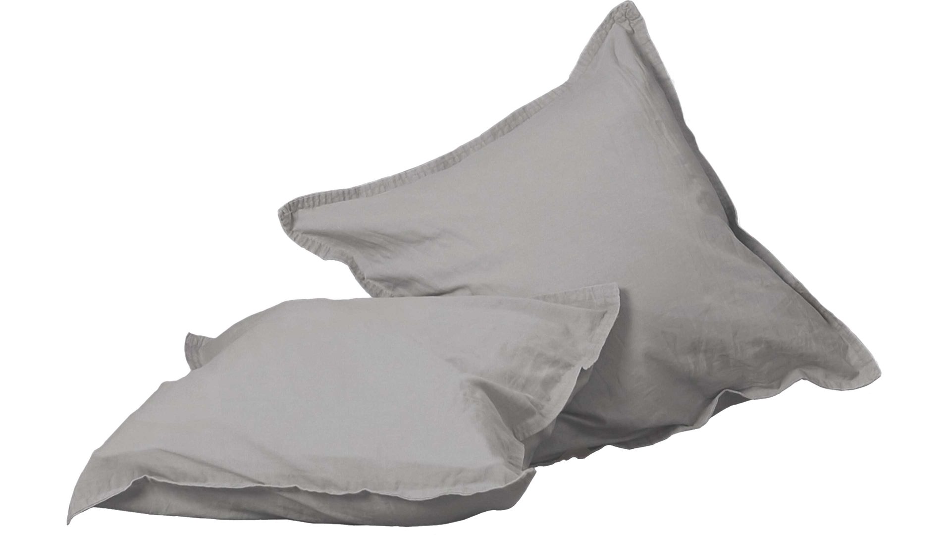 Bettwäsche-Set H. g. hahn haustextilien® aus Stoff in Hellgrau HAHN Bettwäsche-Set Stone Washed - Heimtextilien kittfarbene Baumwolle – dreiteilig, ca. 200 x 200 cm