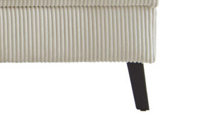 Ecksofa Restyl aus Stoff in Beige Ecksofa Zac mit Schlaffunktion naturfarbener Cordbezug & schwarze Metallfüße - Stellfläche ca. 230 x 165 cm