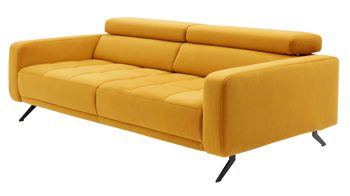 Dreisitzer Interliving aus Stoff in Orange Interliving Sofa Serie 4303 – Dreisitzer curryfarbene Wirkware Salsa - Länge ca. 210 cm