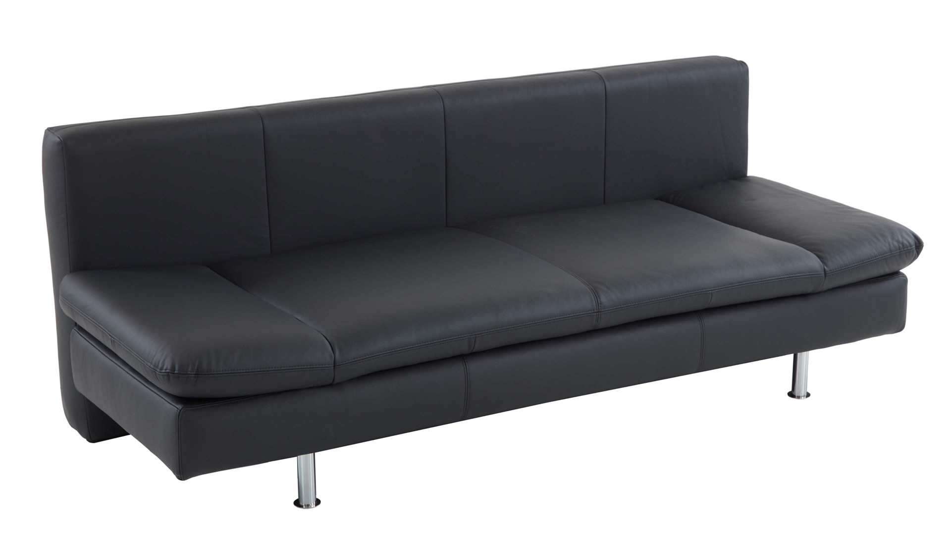 Schlafsofa comfortmaster besser sitzen, liegen, leben aus Leder in Anthrazit Comfortmaster Schlafsofa Mia anthrazitfarbenes Leder 12-1220 & Chromfüße - Breite ca. 200 cm