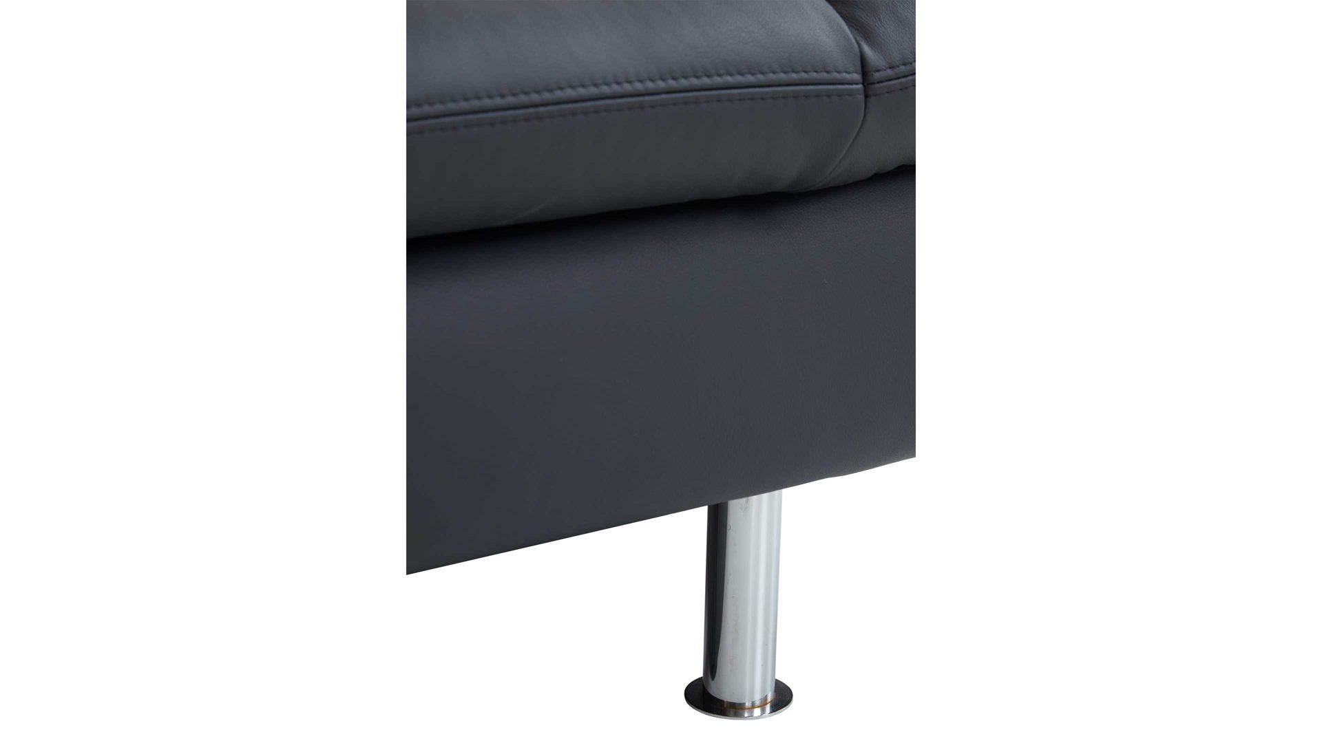 Schlafsofa comfortmaster besser sitzen, liegen, leben aus Leder in Anthrazit Comfortmaster Schlafsofa Mia anthrazitfarbenes Leder 12-1220 & Chromfüße - Breite ca. 200 cm