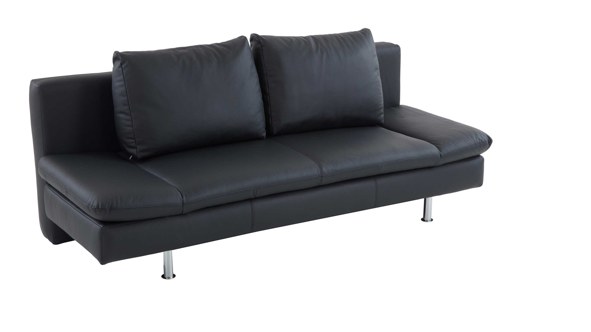 Schlafsofa comfortmaster besser sitzen, liegen, leben aus Leder in Anthrazit Comfortmaster Schlafsofa Mia anthrazitfarbenes Leder 12-1220 & Chromfüße - Breite ca. 200 cm