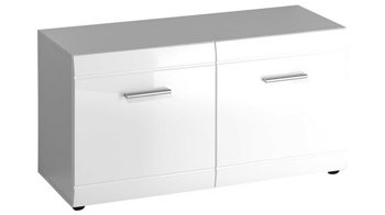 Garderobenbank Germania i.i. aus Holz in Weiß Garderobenbank Adana als Dielenmöbel weiße Hochglanzfronten & Kunststoffoberflächen - Breite ca. 96 cm