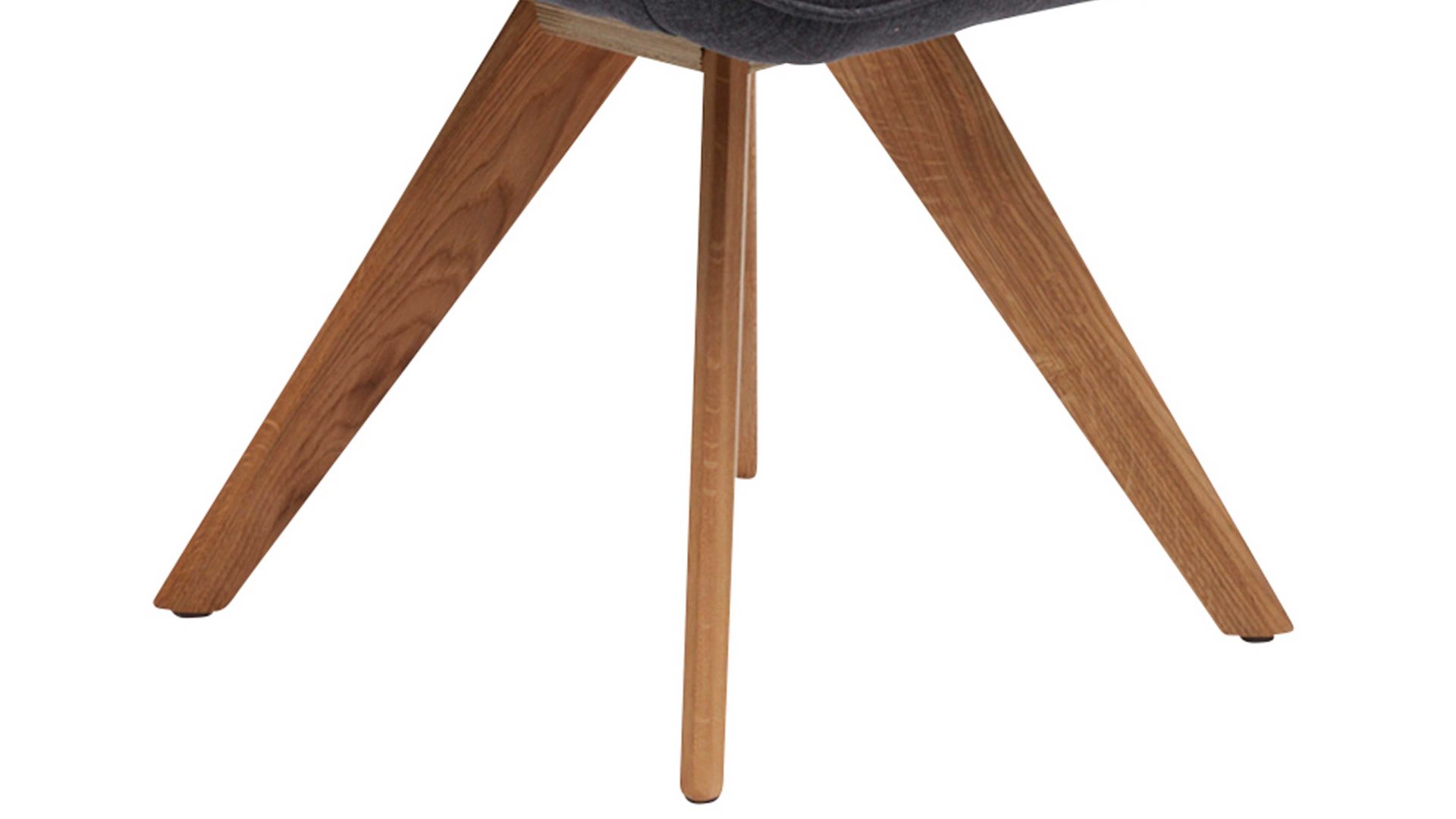 Polsterstuhl Interliving aus Stoff in Dunkelgrau Interliving Esszimmer Serie 5102 – Polsterstuhl V111 graphitfarbener Webstoff Tirol 480 & Wildeiche