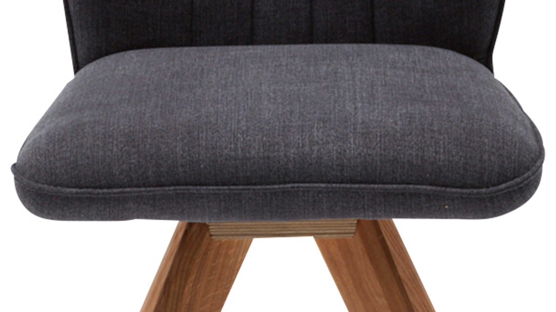 Polsterstuhl Interliving aus Stoff in Dunkelgrau Interliving Esszimmer Serie 5102 – Polsterstuhl V111 graphitfarbener Webstoff Tirol 480 & Wildeiche