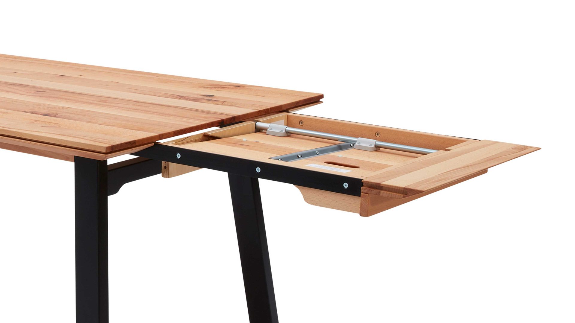 Auszugtisch Interliving aus Holz in Holzfarben Interliving Esszimmer Serie 5102 – Auszugtisch Charakter-Kernbuche & schwarzes Holz – ca. 180-230 x 100 cm