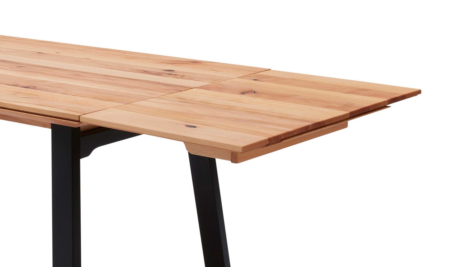 Auszugtisch Interliving aus Holz in Holzfarben Interliving Esszimmer Serie 5102 – Auszugtisch Charakter-Kernbuche & schwarzes Holz – ca. 180-230 x 100 cm