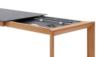 Auszugtisch Interliving aus Holz in Grau Interliving Esszimmer Serie 5102 – Auszugtisch V133 granitfarbenes HPL & Wildeiche – ca. 180-280 x 90 cm