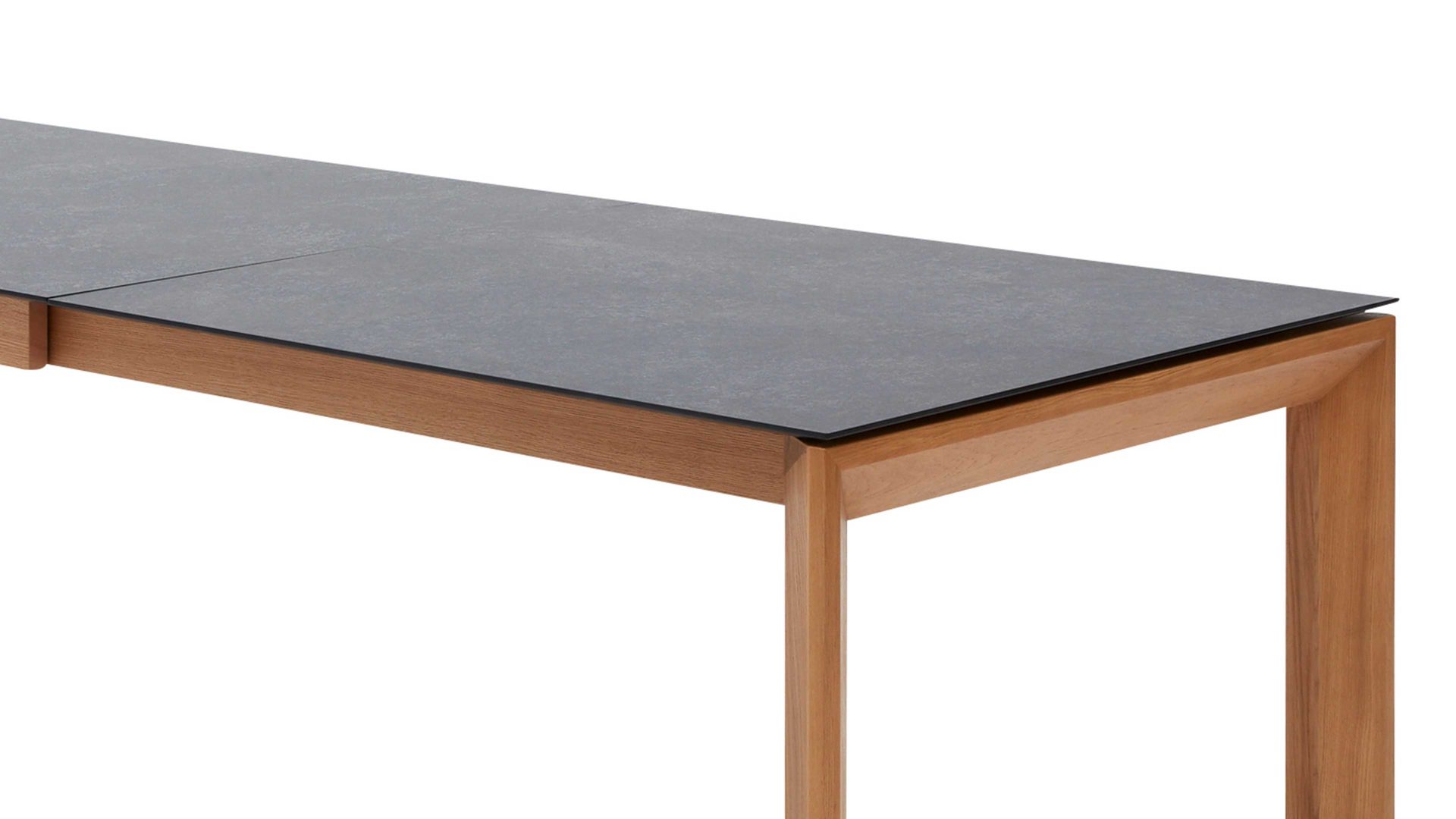 Auszugtisch Interliving aus Holz in Grau Interliving Esszimmer Serie 5102 – Auszugtisch granitfarbenes HPL & Wildeiche – ca. 160-260 x 90 cm