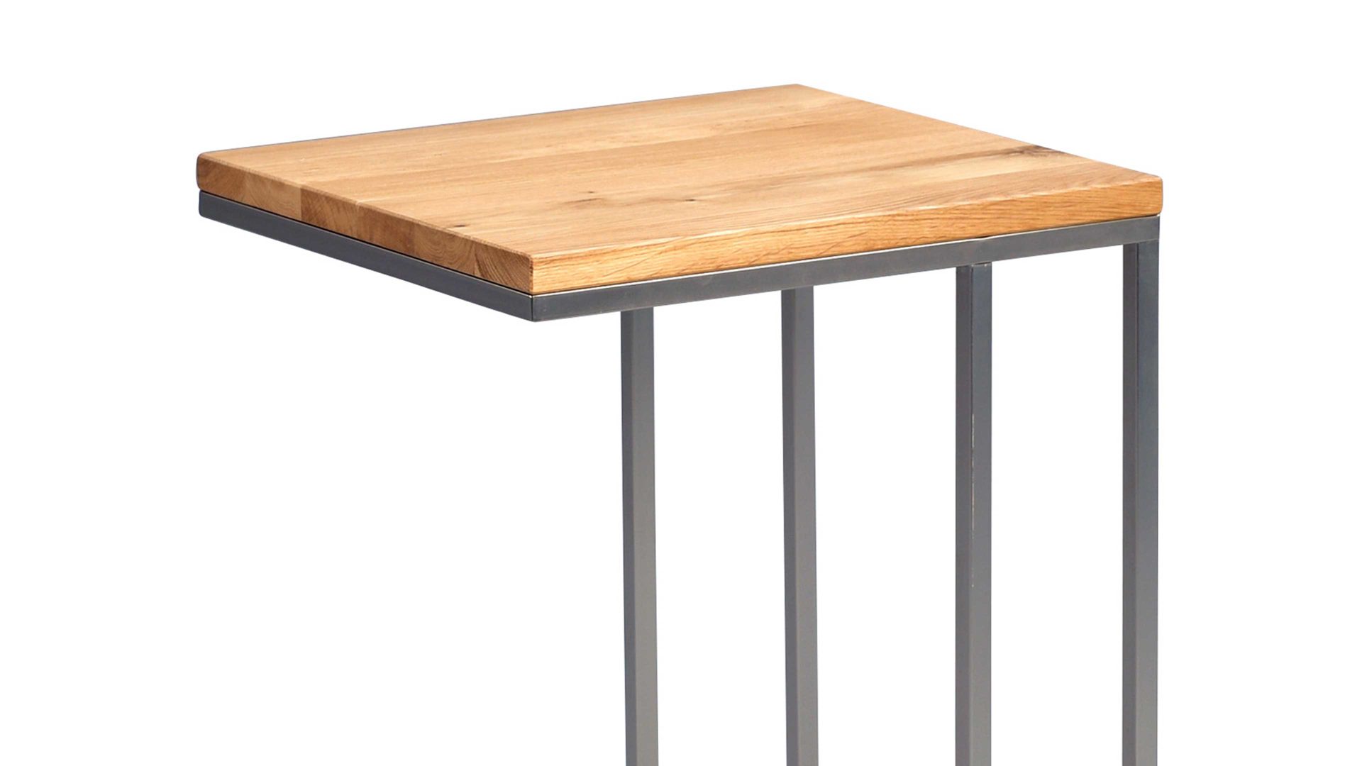 Beistelltisch M2 kollektion aus Metall in Holzfarben Beistelltisch als Wohnzimmermöbel oder Flurmöbel Edelstahl & Wildeiche – ca. 38 x 43 cm