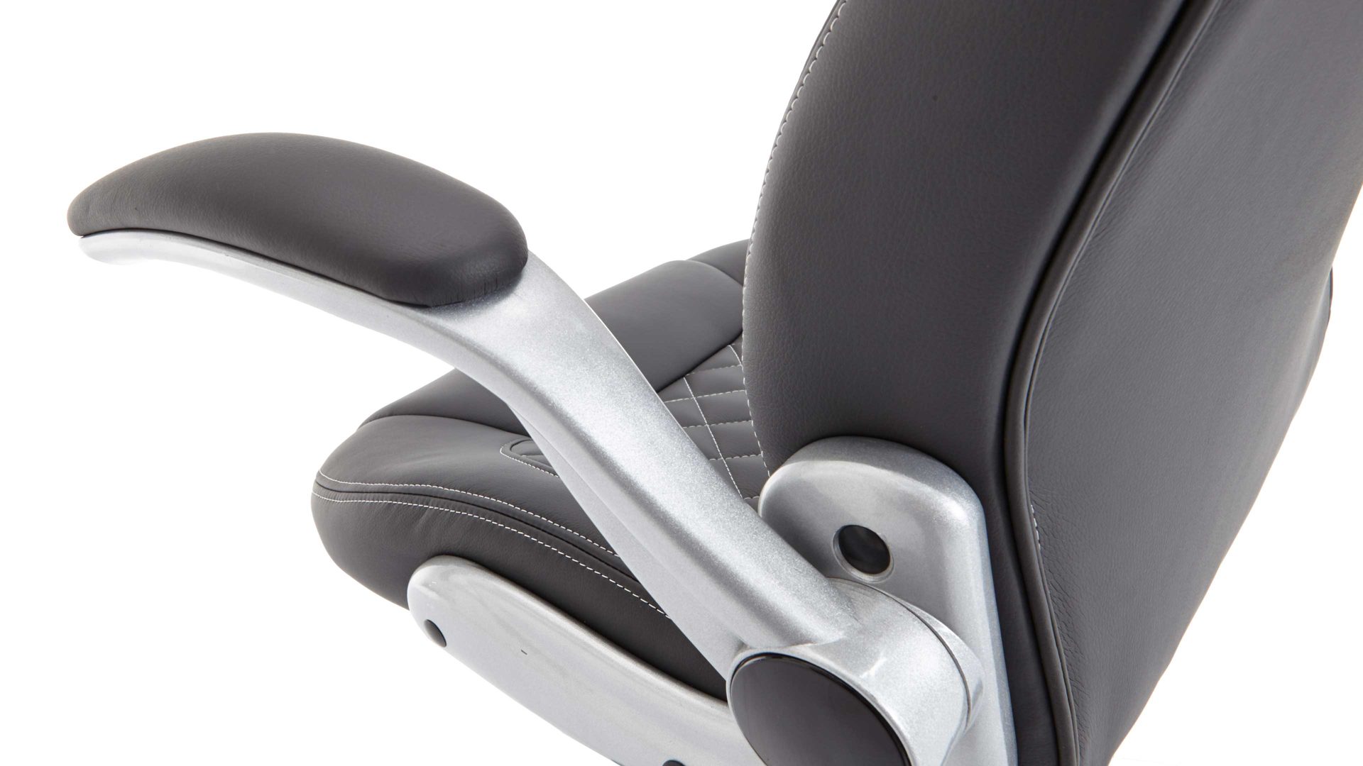 Chefsessel Duo collection aus Stoff in Anthrazit Chefsessel Moritz als bequemer Drehstuhl anthrazitfarbenes Kunstleder & silberfarbenes Drehkreuz