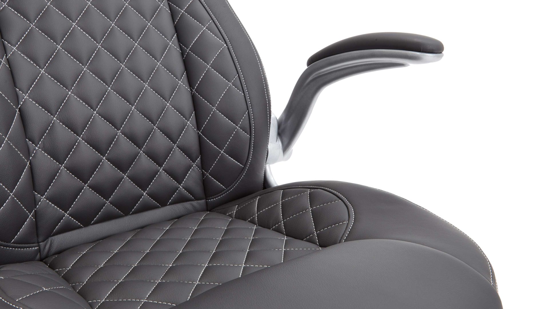 Chefsessel Duo collection aus Stoff in Anthrazit Chefsessel Moritz als bequemer Drehstuhl anthrazitfarbenes Kunstleder & silberfarbenes Drehkreuz