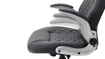 Chefsessel Duo collection aus Stoff in Anthrazit Chefsessel Moritz als bequemer Drehstuhl anthrazitfarbenes Kunstleder & silberfarbenes Drehkreuz