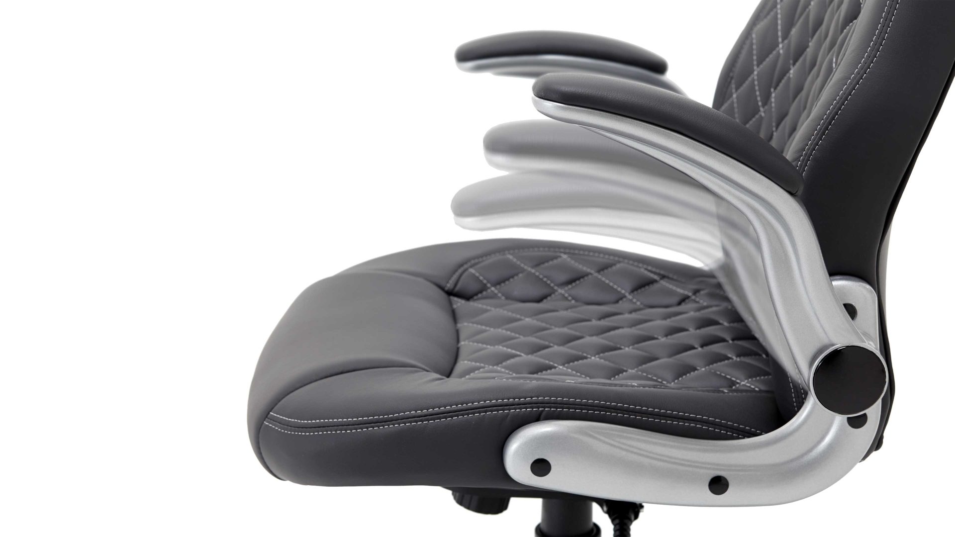 Chefsessel Duo collection aus Stoff in Anthrazit Chefsessel Moritz als bequemer Drehstuhl anthrazitfarbenes Kunstleder & silberfarbenes Drehkreuz