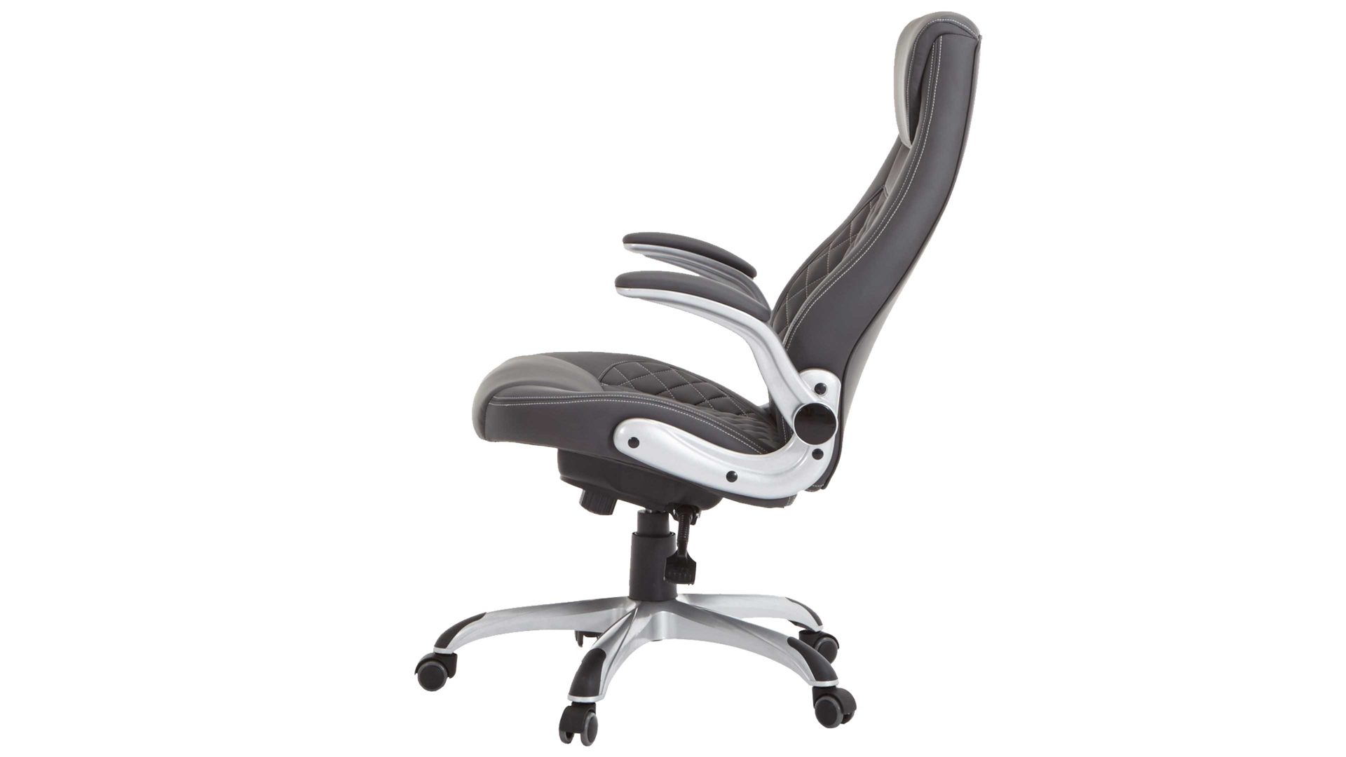 Chefsessel Duo collection aus Stoff in Anthrazit Chefsessel Moritz als bequemer Drehstuhl anthrazitfarbenes Kunstleder & silberfarbenes Drehkreuz