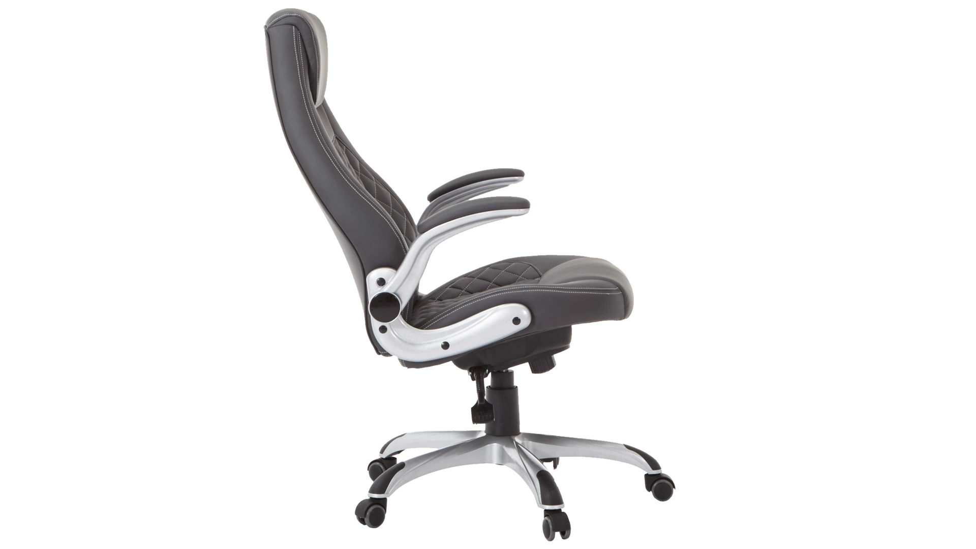 Chefsessel Duo collection aus Stoff in Anthrazit Chefsessel Moritz als bequemer Drehstuhl anthrazitfarbenes Kunstleder & silberfarbenes Drehkreuz