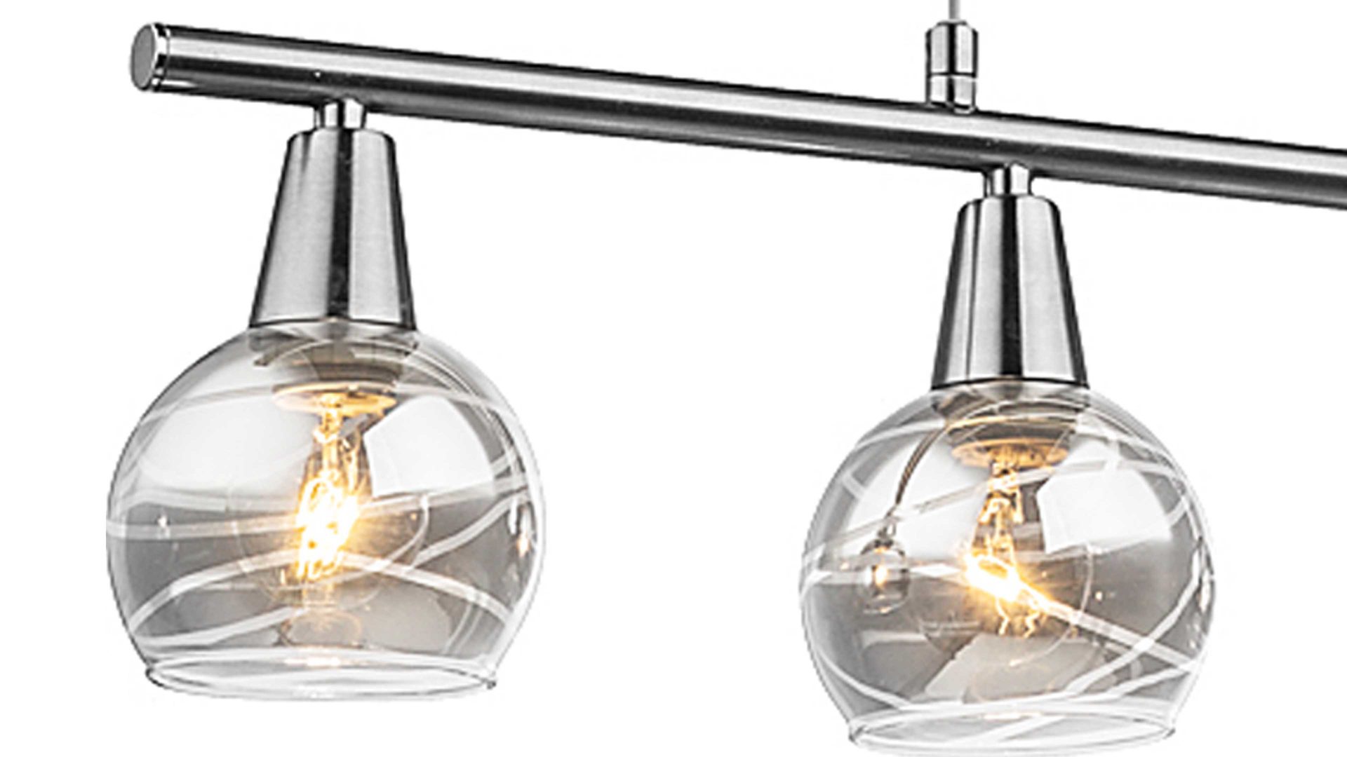 Pendelleuchte Globo lighting aus Glas in Grau GLOBO LED-Pendelleuchte Roman rauchfarbenes & klares Glas, Nickel matt – Länge ca. 60 cm